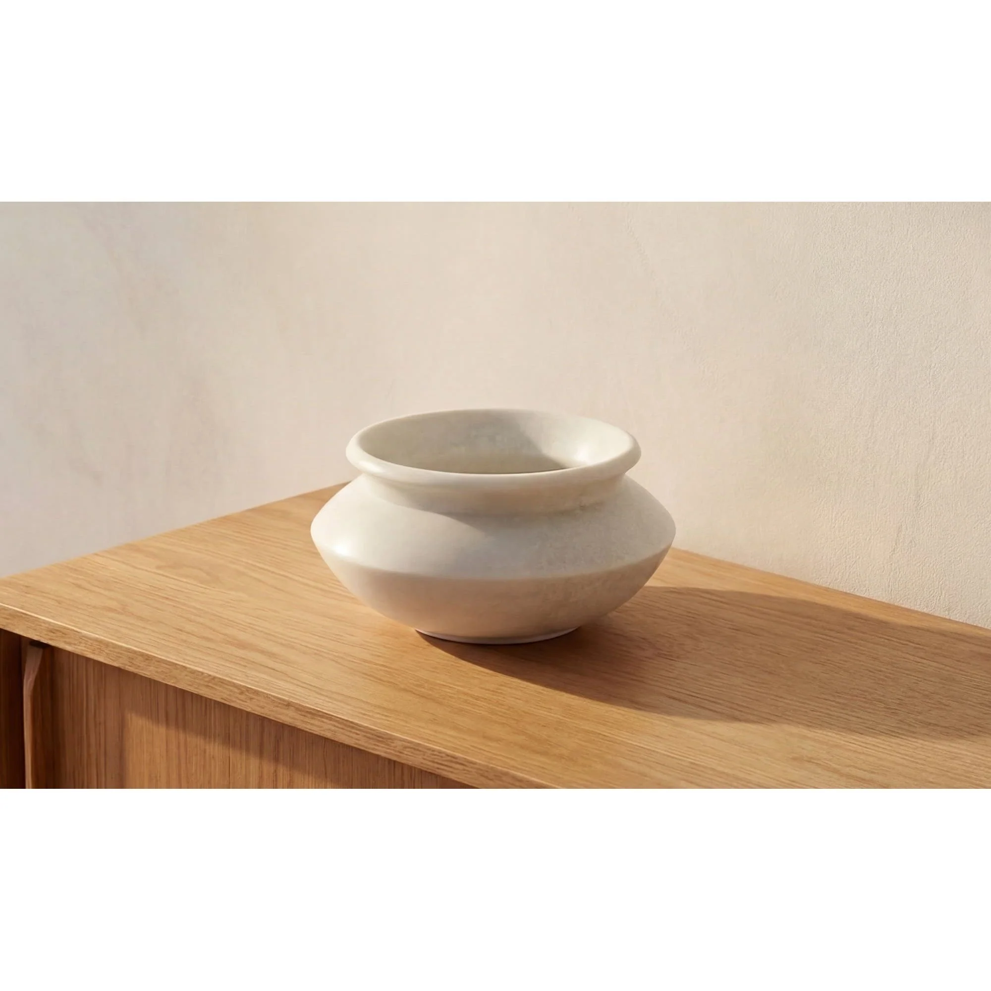 Moe's Home Romano Vessel White Marble - Image 2