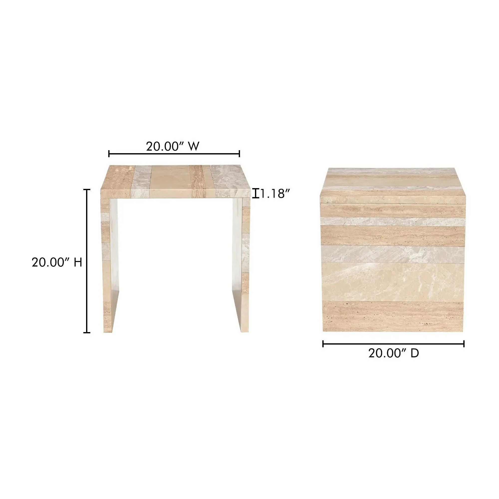 Moe's Home Collection Rosa Multicolor Marble Accent Table - Image 11