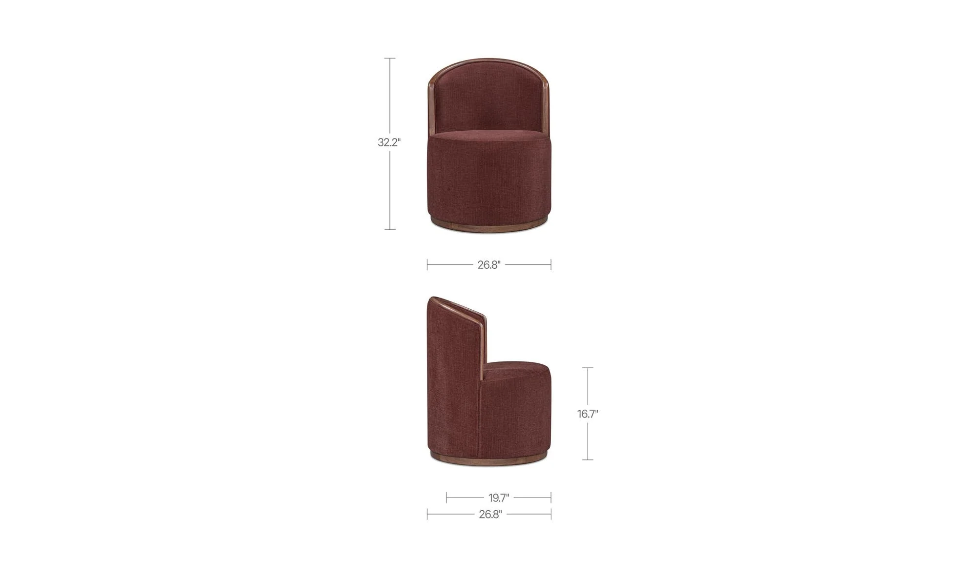 Moe's Home Rossi Swivel Dining Chair Berry - Image 11