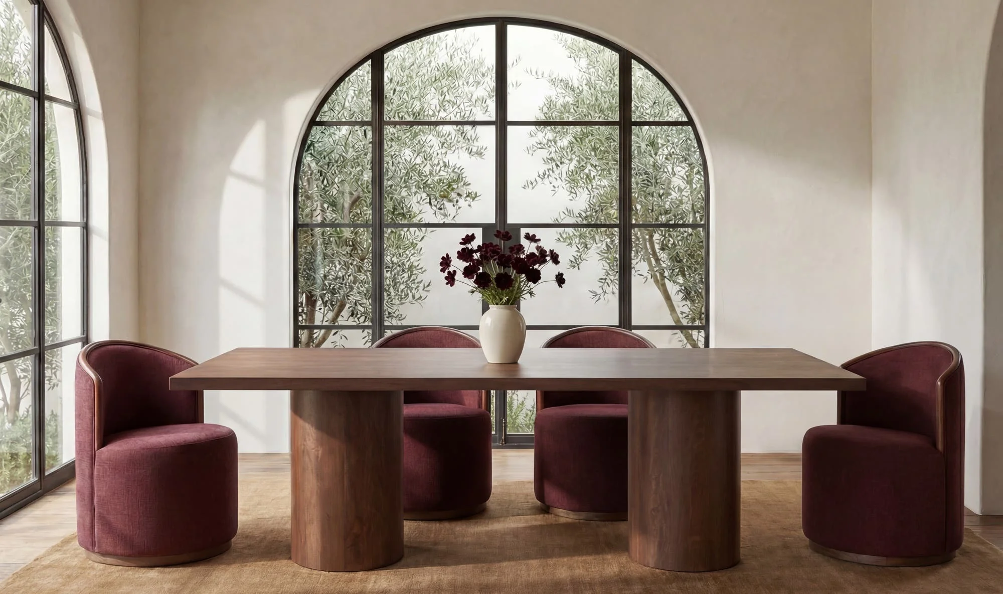 Moe's Home Rossi Swivel Dining Chair Berry - Image 2