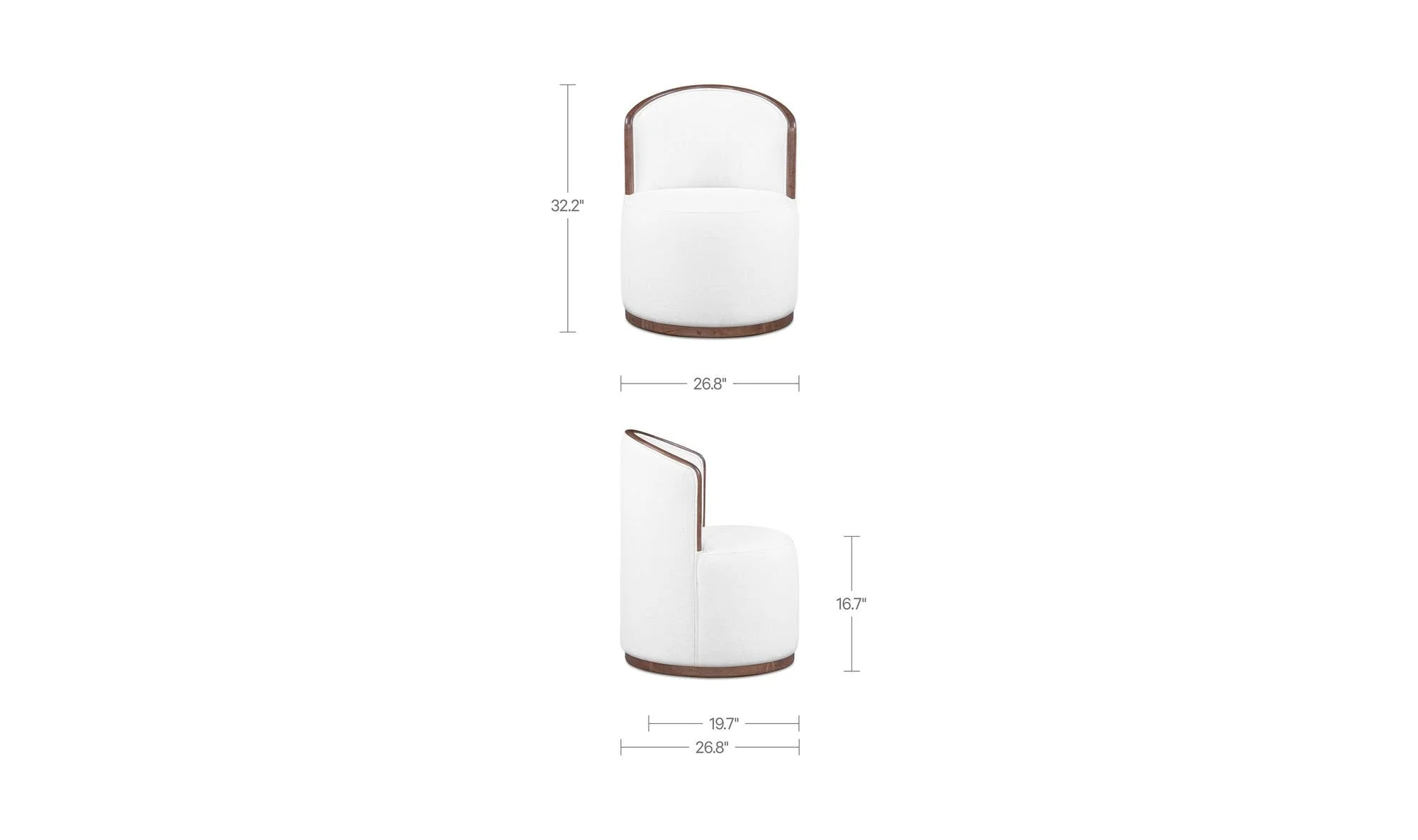 Moe's Home Rossi Swivel Dining Chair Cream - Image 8
