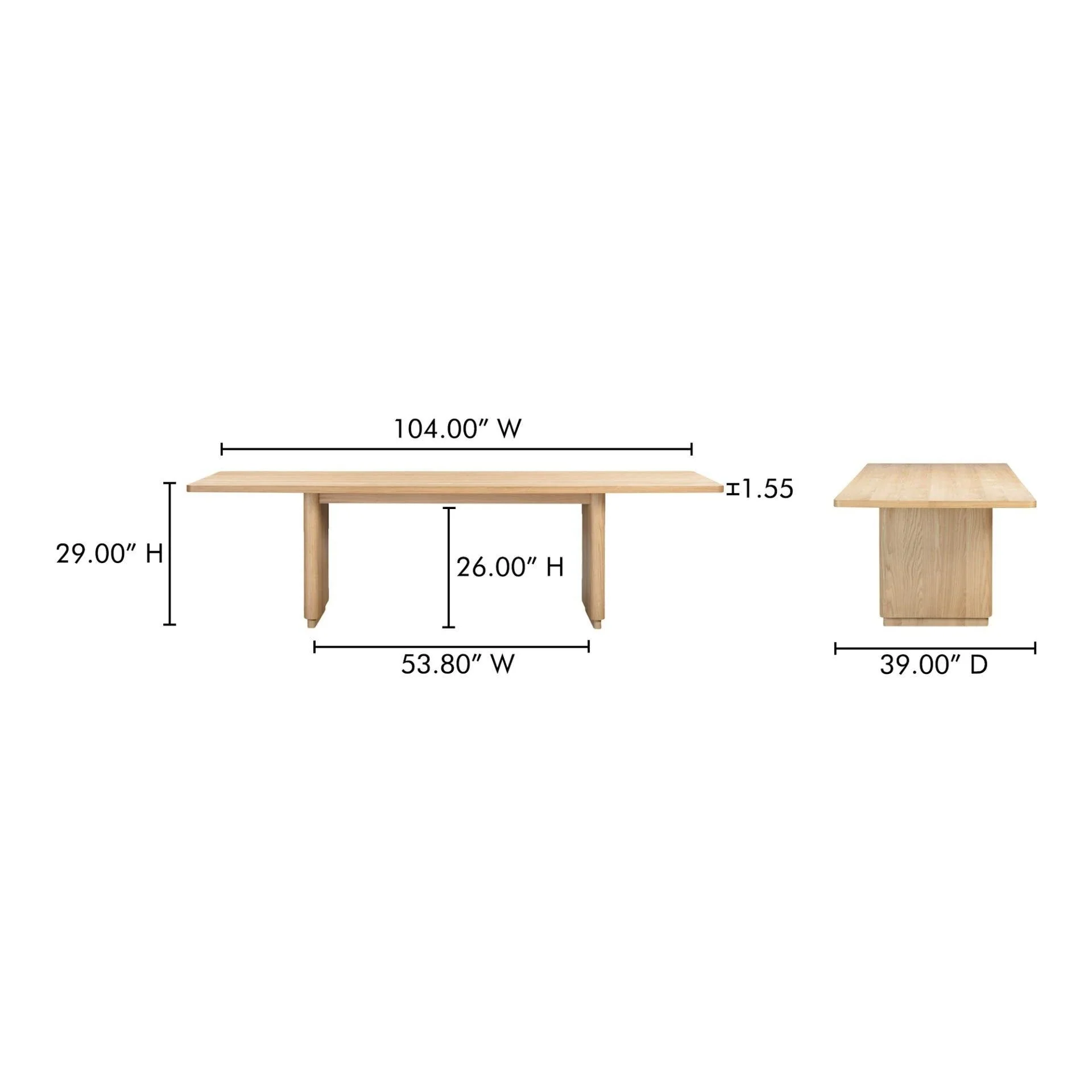 Moe's Home Round Off Large Dining Table Natural Oak - Image 7
