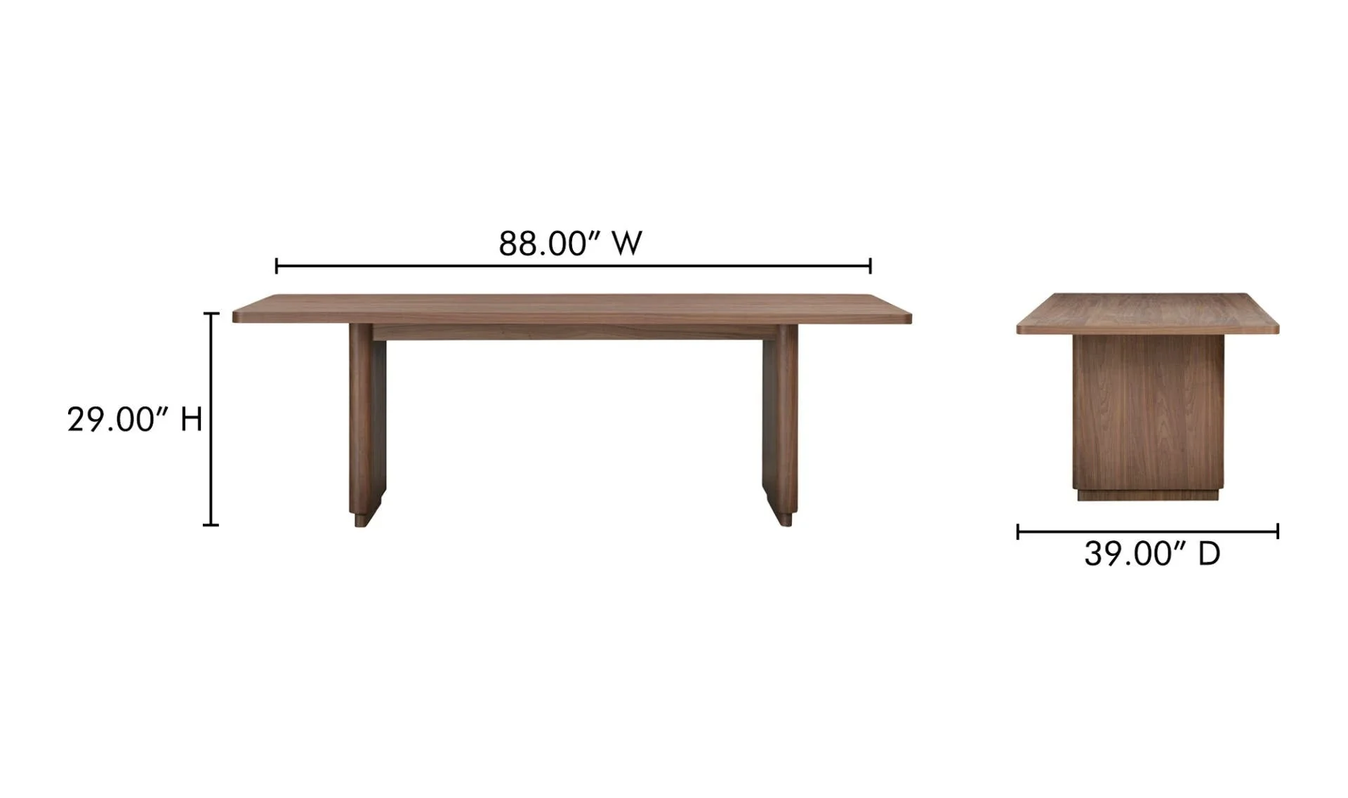 Moe's Home Round Off Small Dining Table Walnut Brown - Image 7