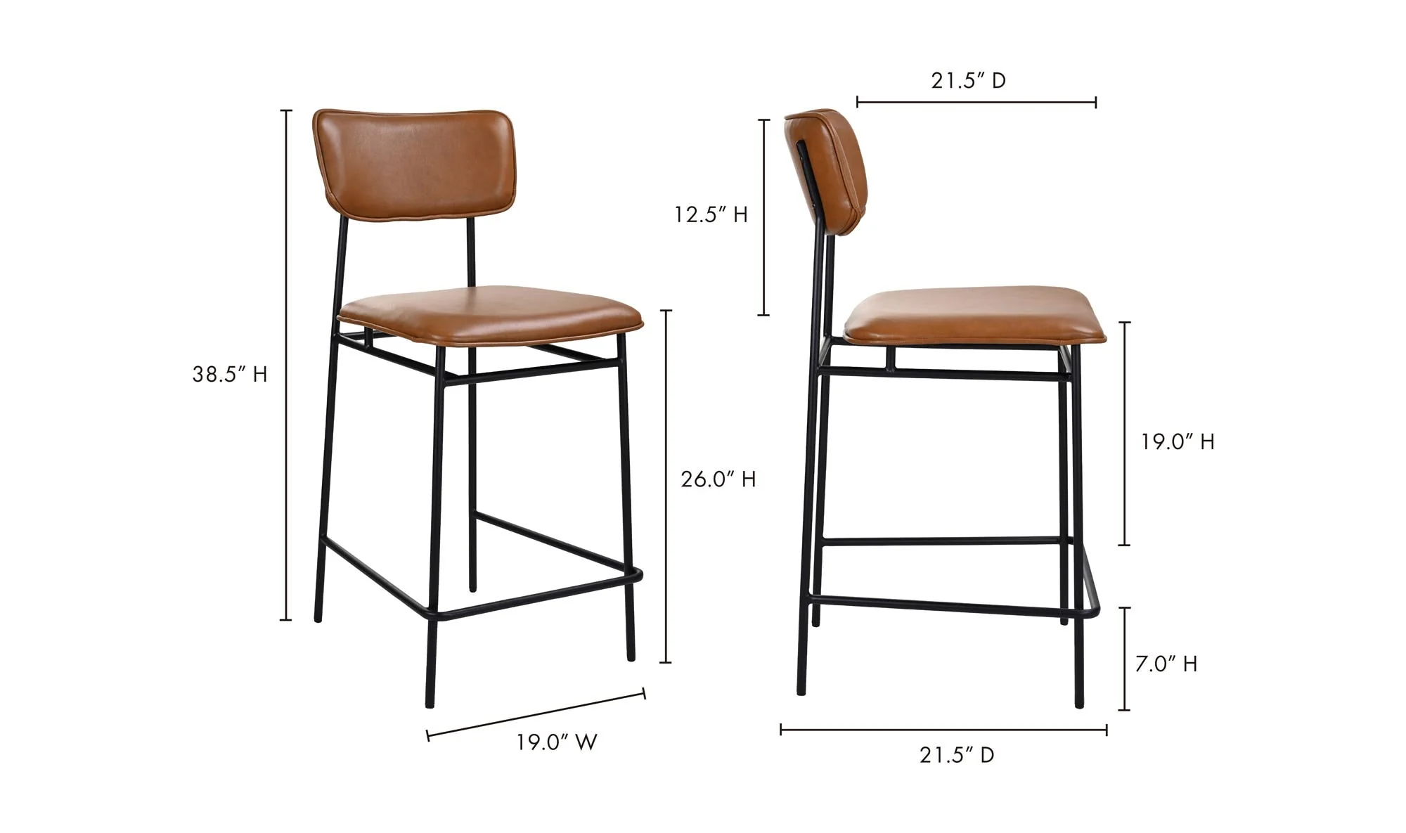 Moe's Home Sailor Counter Stool Brown - Image 7