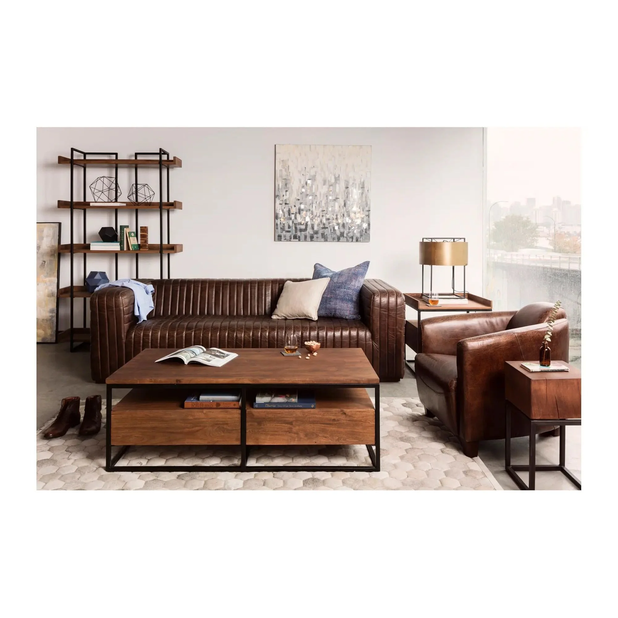 Moe's Home Collection Salzburg Dark Brown Leather Club Chair - Image 2