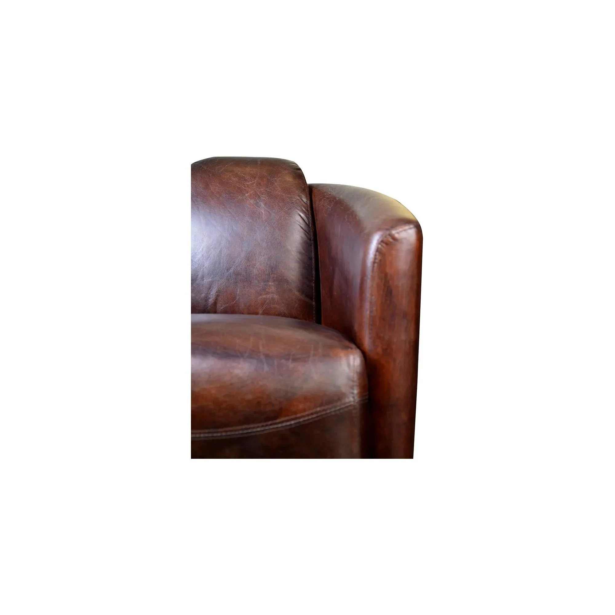 Moe's Home Collection Salzburg Dark Brown Leather Club Chair - Image 5