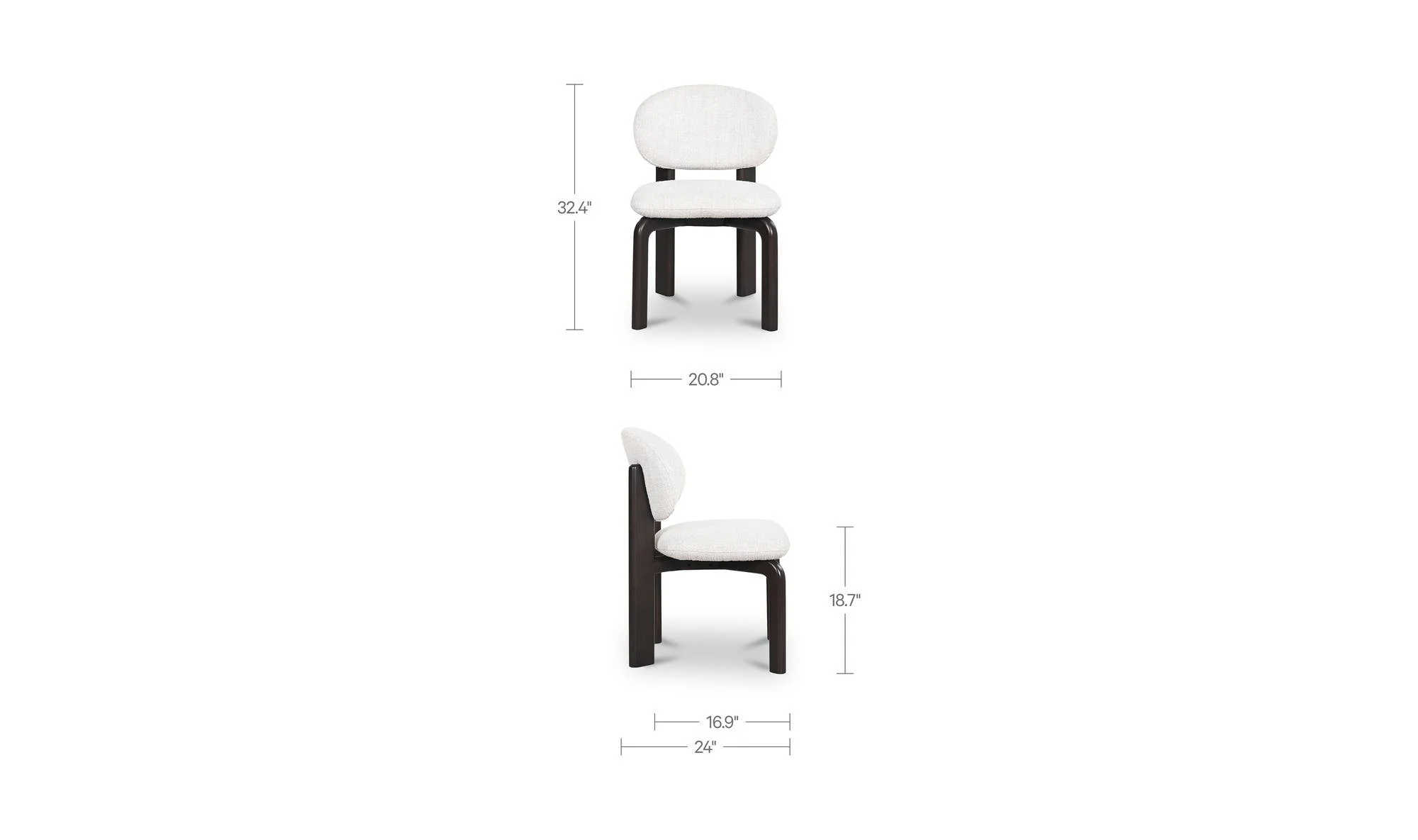 Moe's Home Sami Dining Chair White Set Of Two - Image 11