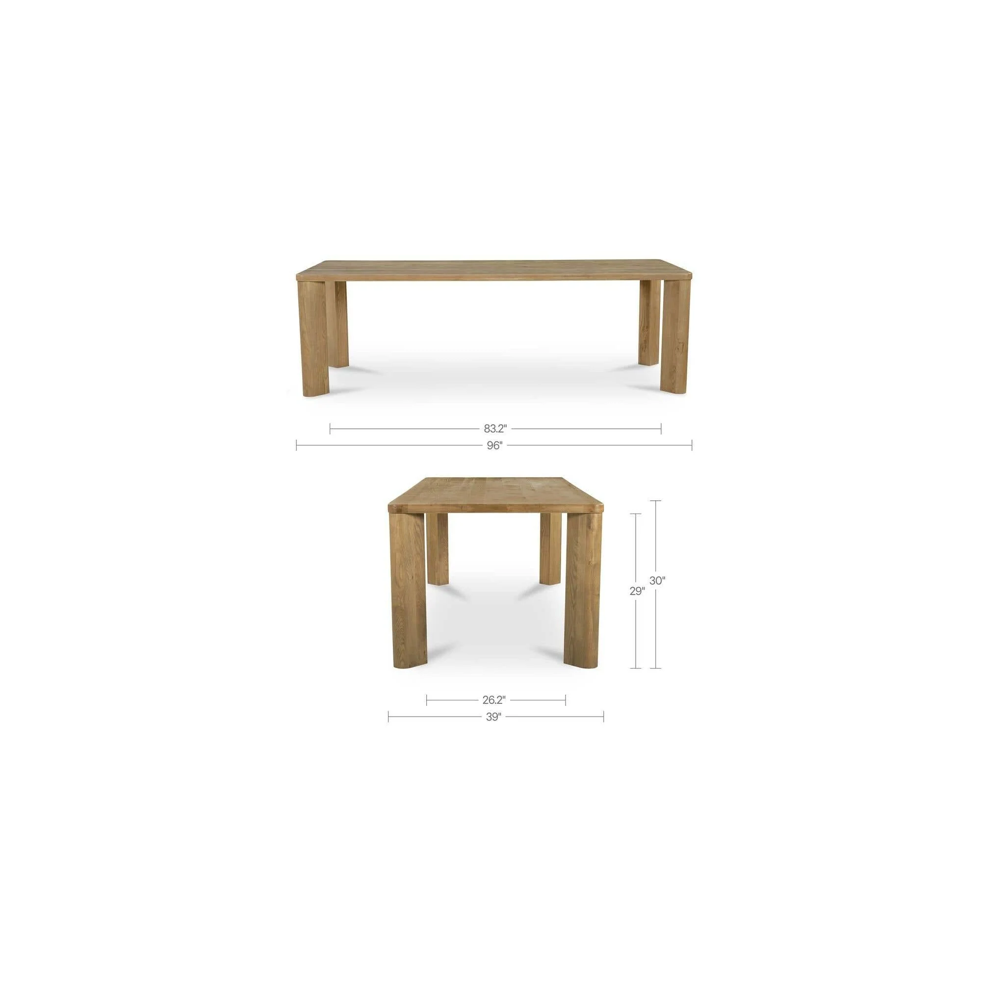 Moe's Home Segment Dining Table Wood Large Heritage Brown - Image 11