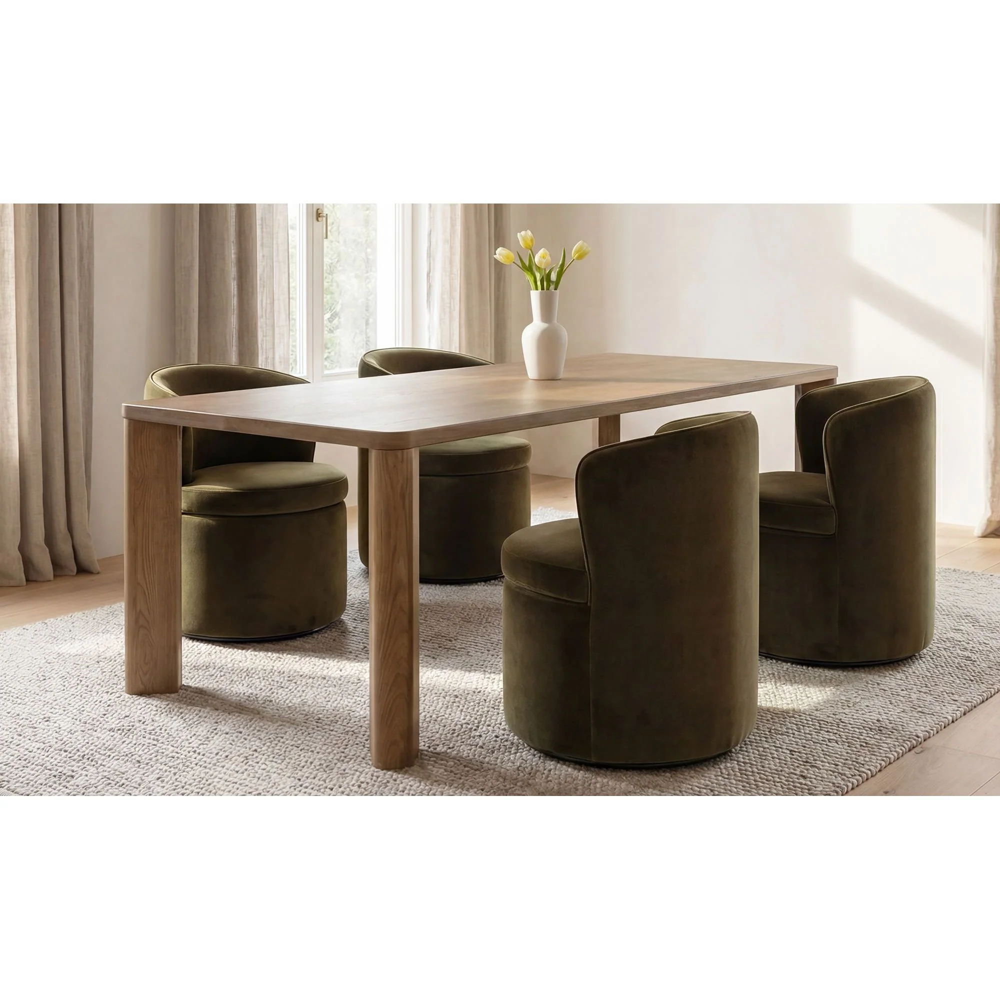 Moe's Home Segment Dining Table Wood Large Heritage Brown - Image 3