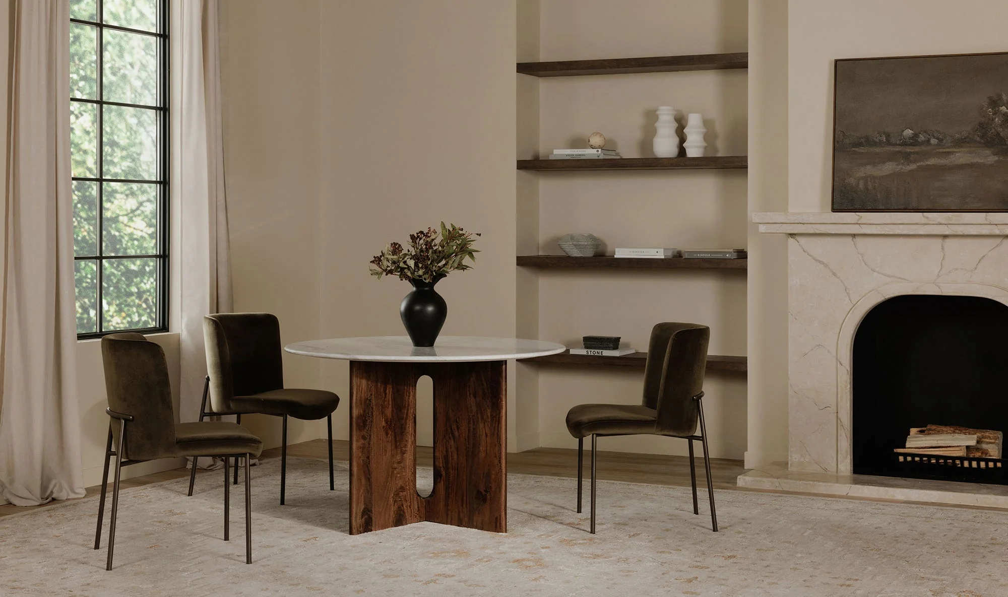 Moe's Home Stanley Dining Table White Marble - Image 2