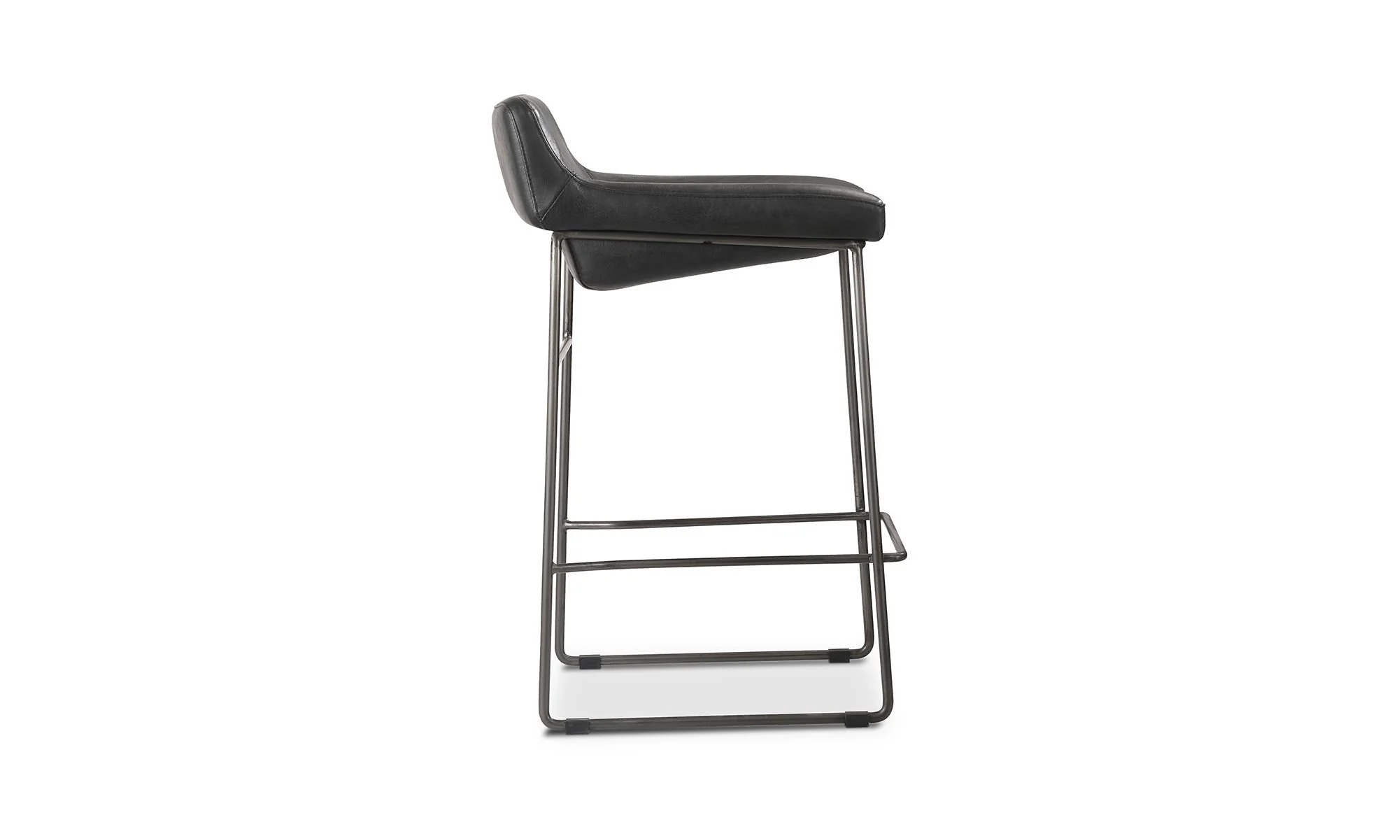 Moe's Home Starlet Counter Stool Onyx Black Leather - Set Of Two - Image 7