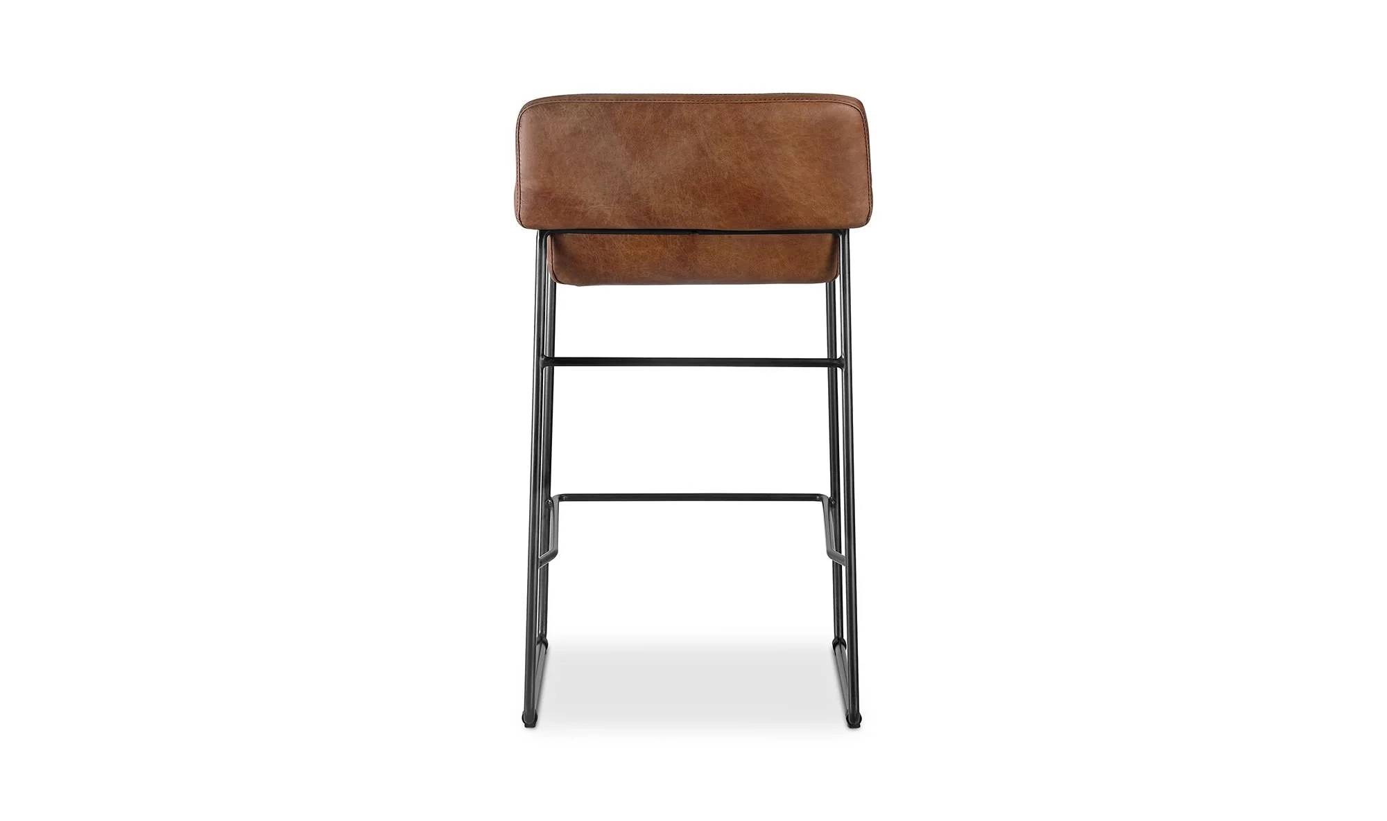Moe's Home Starlet Counter Stool Open Road Brown Leather - Set Of Two - Image 6