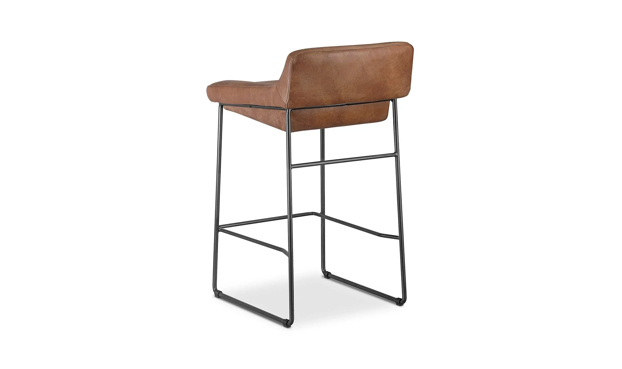Moe's Home Starlet Counter Stool Open Road Brown Leather - Set Of Two - Image 7