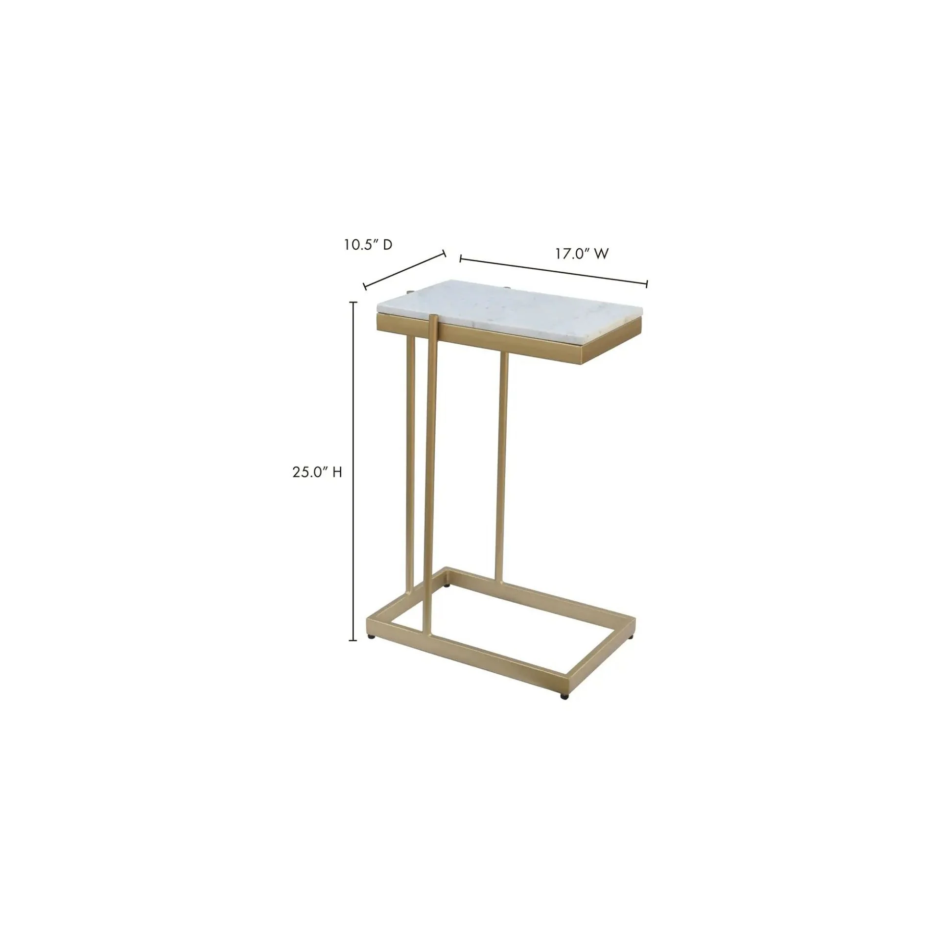 Moe's Home Collection Sulu White Marble C Table - Image 5