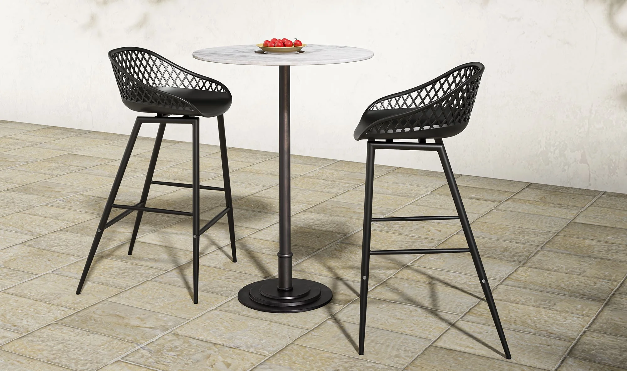 Moe's Home Tori Outdoor Bar Table White Marble - Image 9