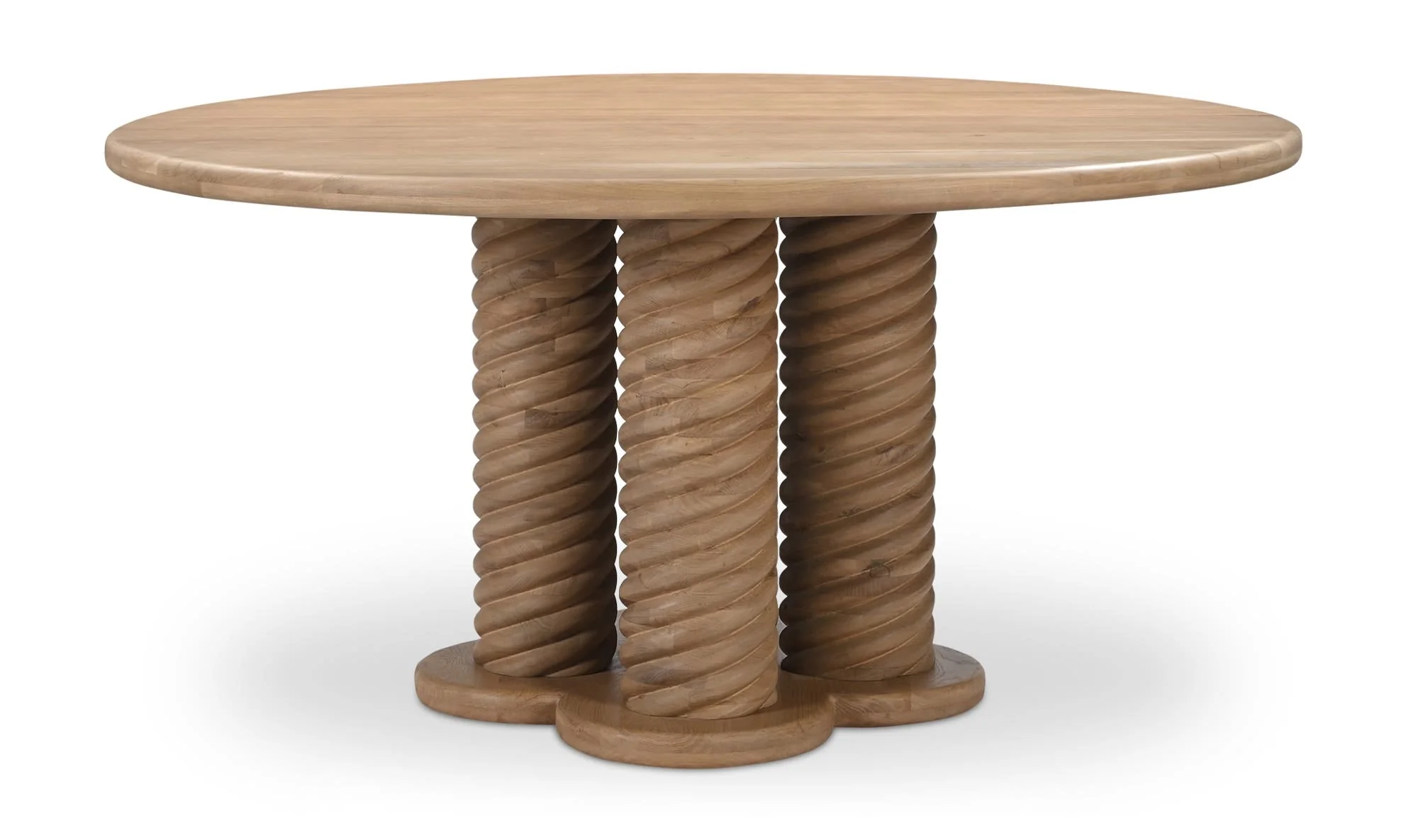 Moe's Home Treccia Round Dining Table Oak