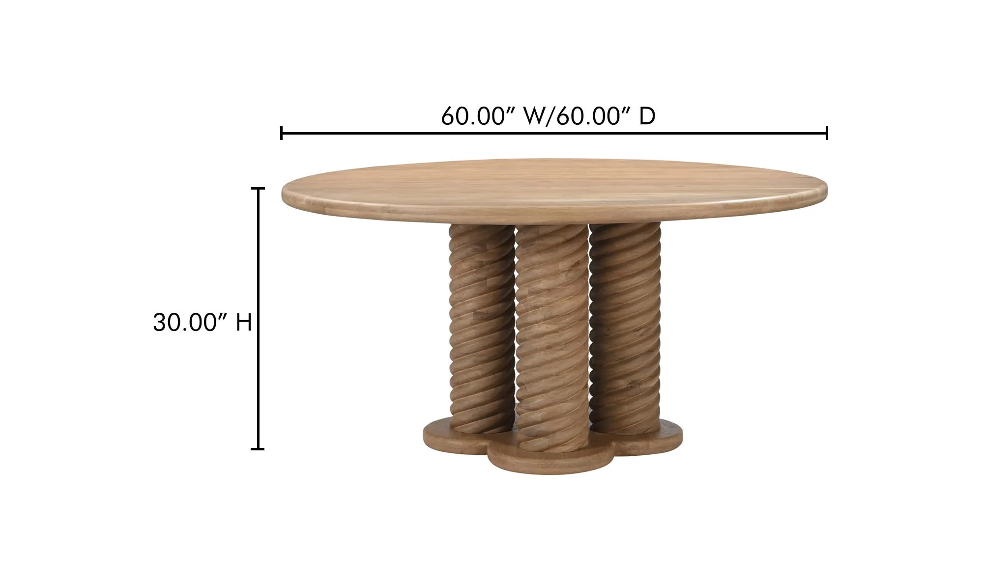 Moe's Home Treccia Round Dining Table Oak - Image 12