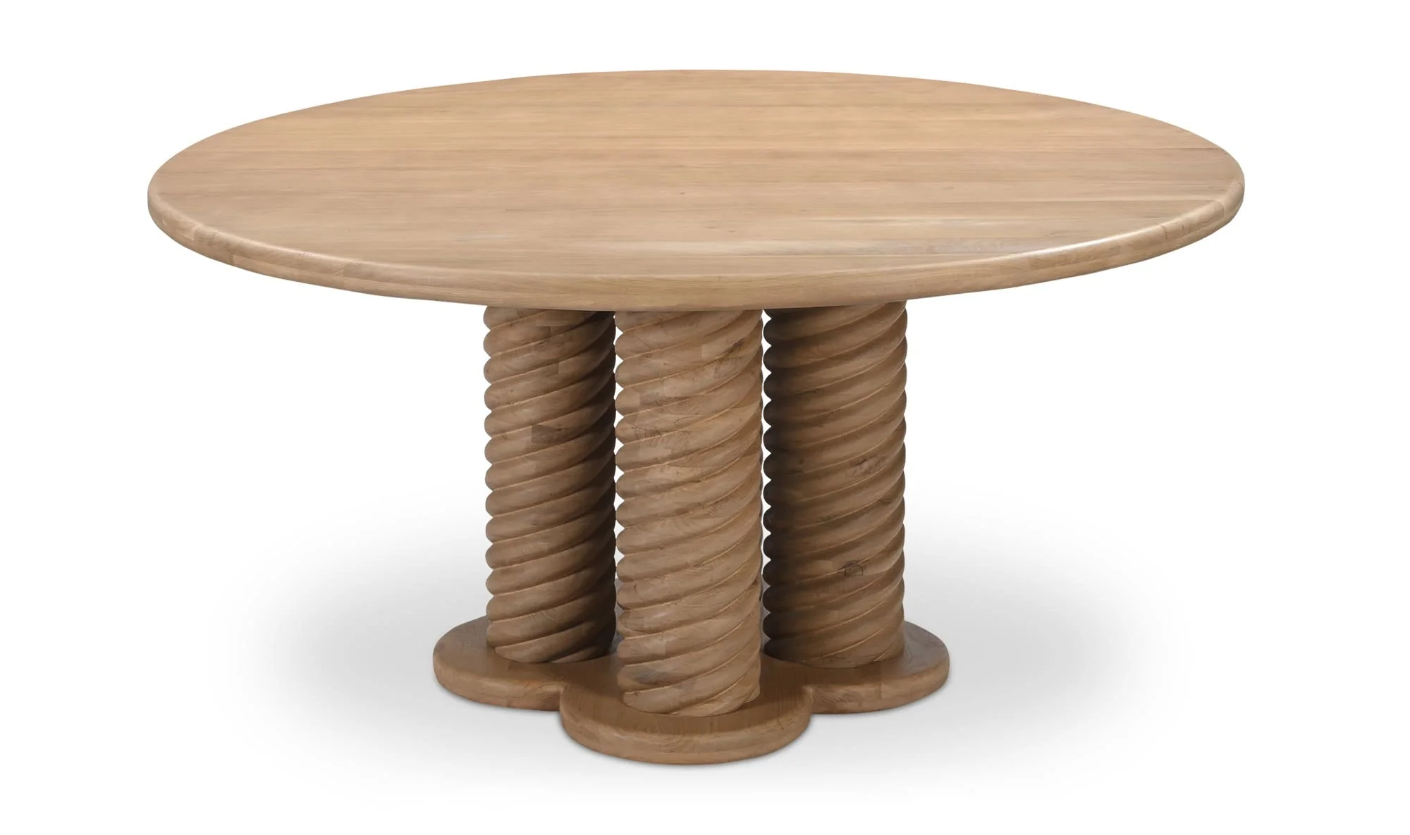 Moe's Home Treccia Round Dining Table Oak - Image 6