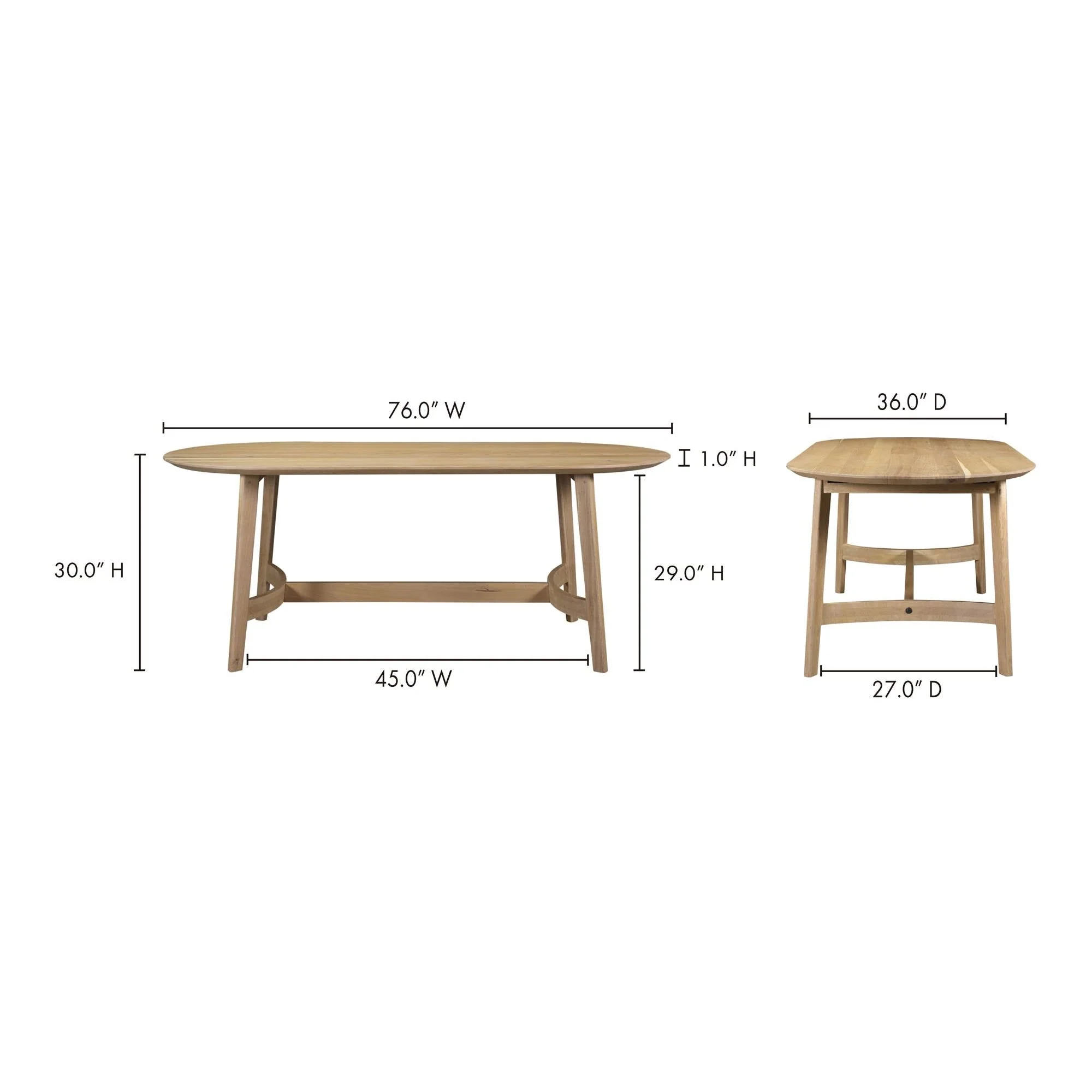 Moe's Home Trie Small Dining Table Natural - Image 10
