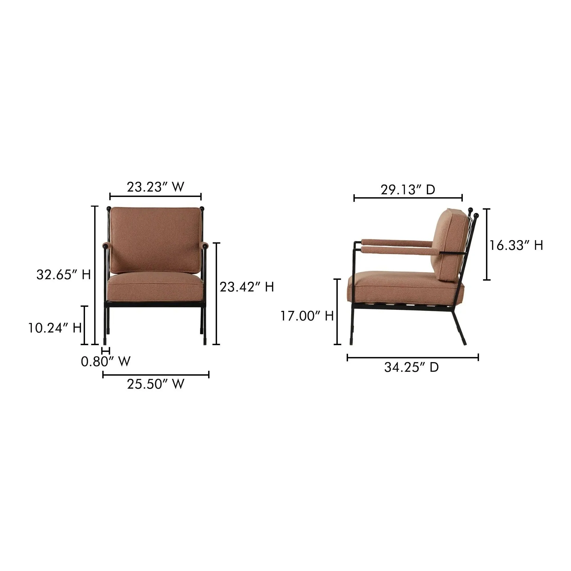 Moe's Home Collection Vecchia Terracotta Accent Chair - Image 10