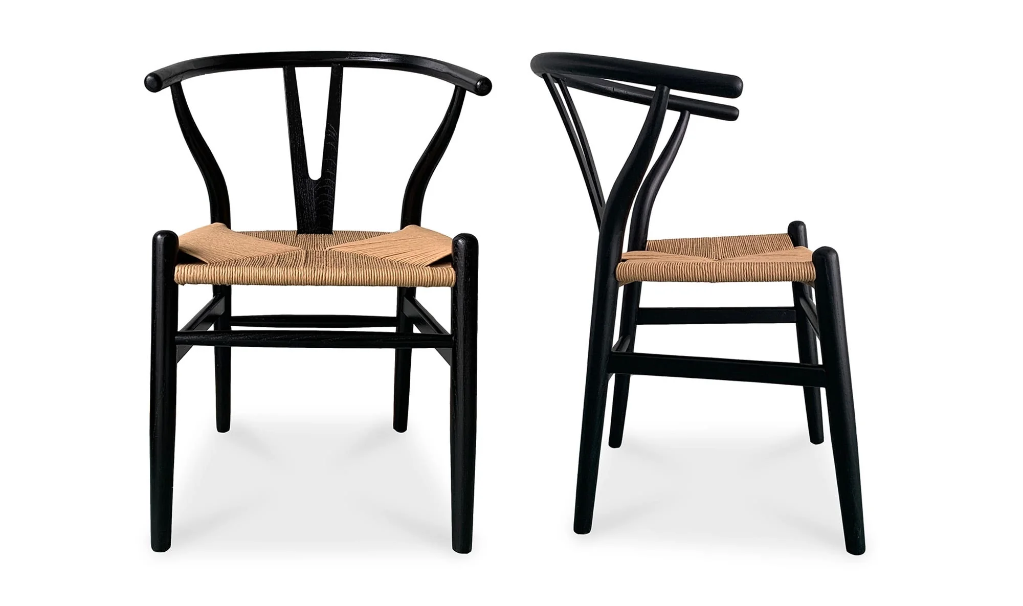 Moe's Home Ventana Dining Chair Black And Natural - Set Of Two