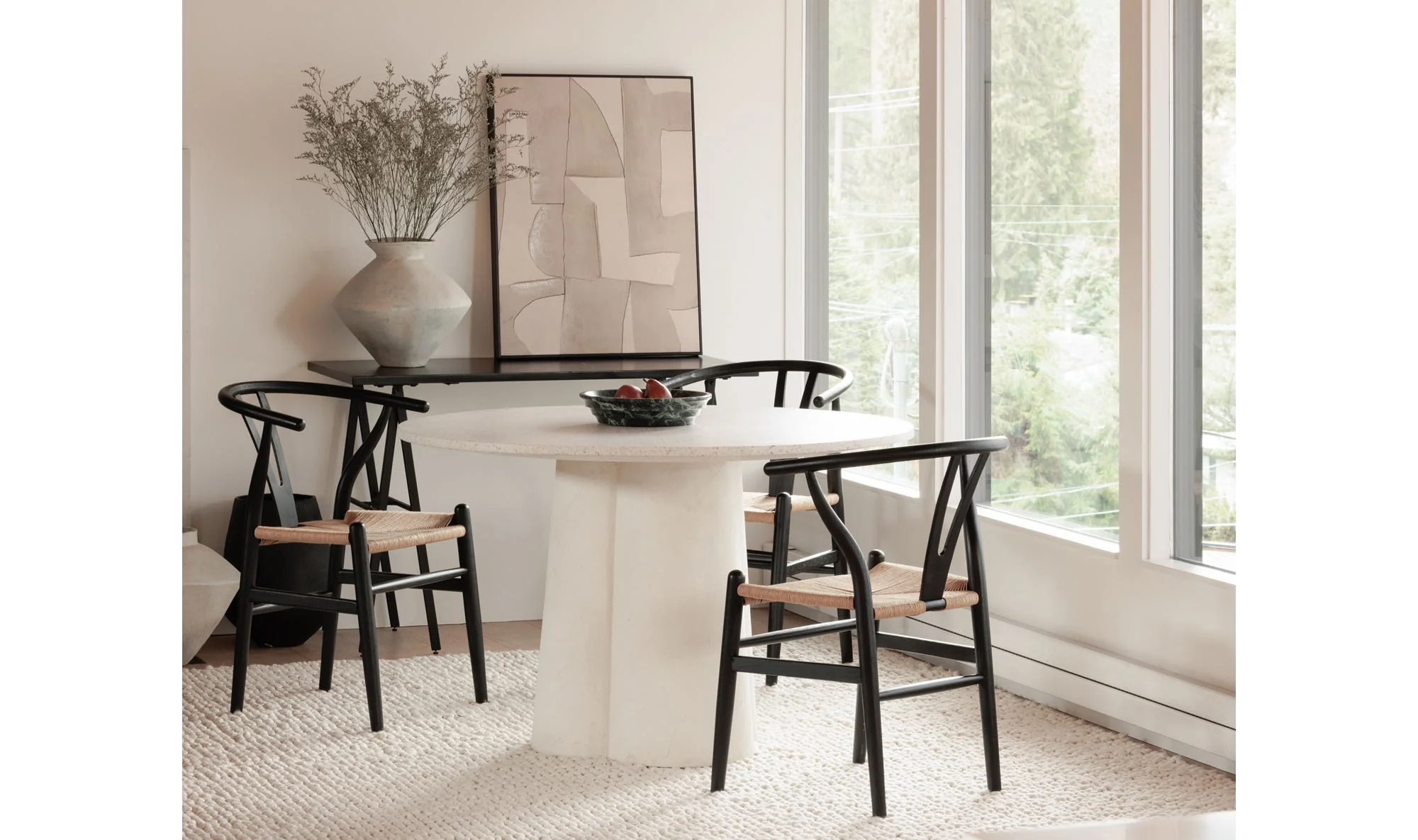 Moe's Home Ventana Dining Chair Black And Natural - Set Of Two - Image 2