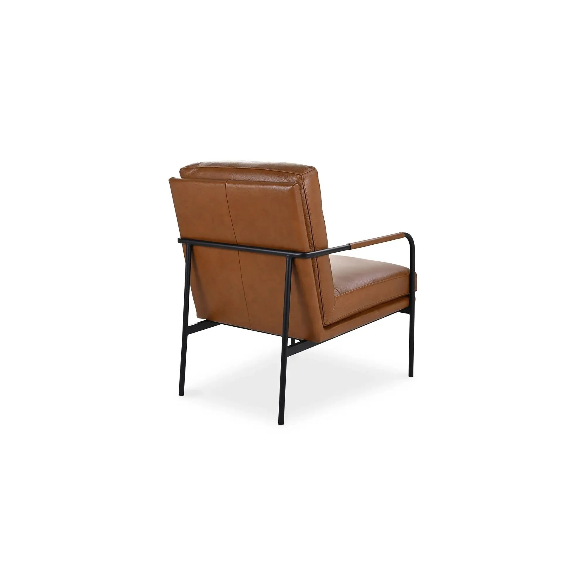 Moe's Home Collection Verlaine Chestnut Brown Leather Armchair - Image 4
