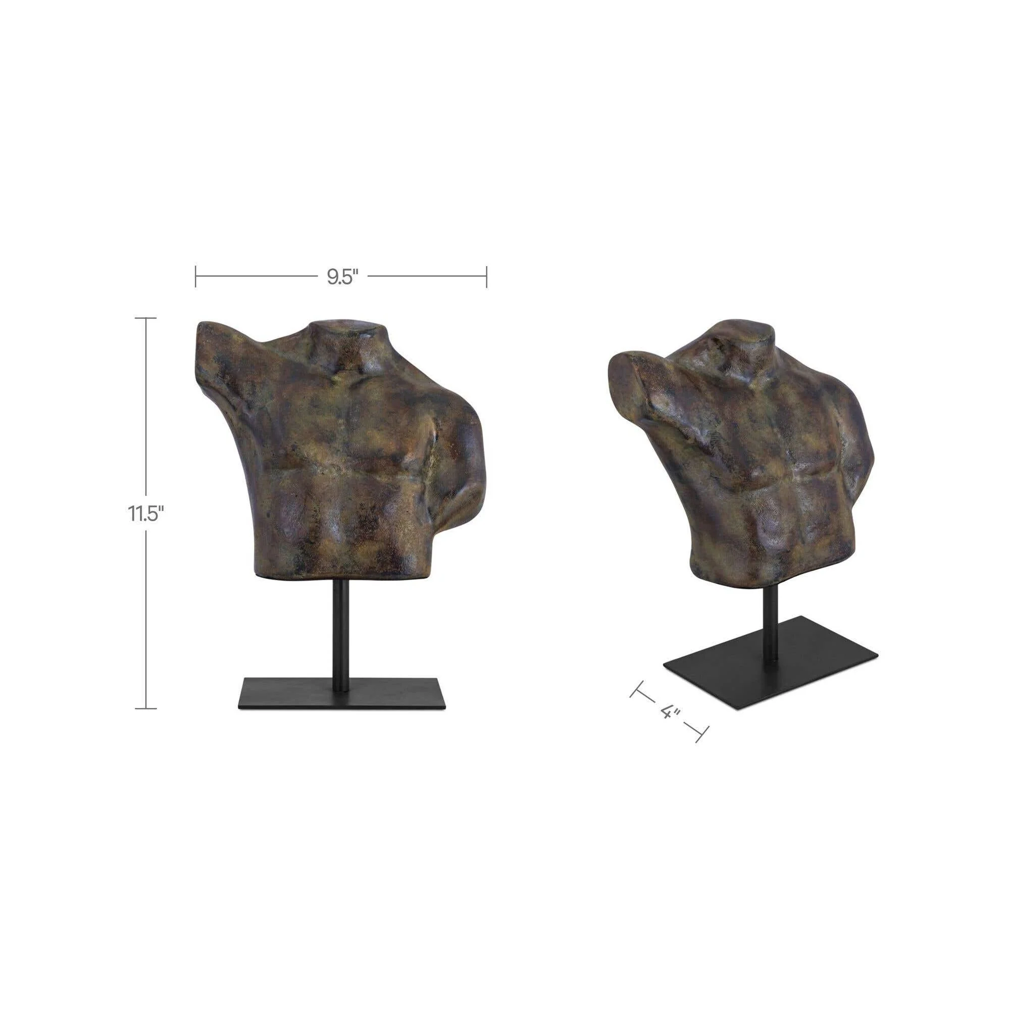 Moe's Home Victor Cast Aluminum Sculpture Dark Green Patina - Image 9