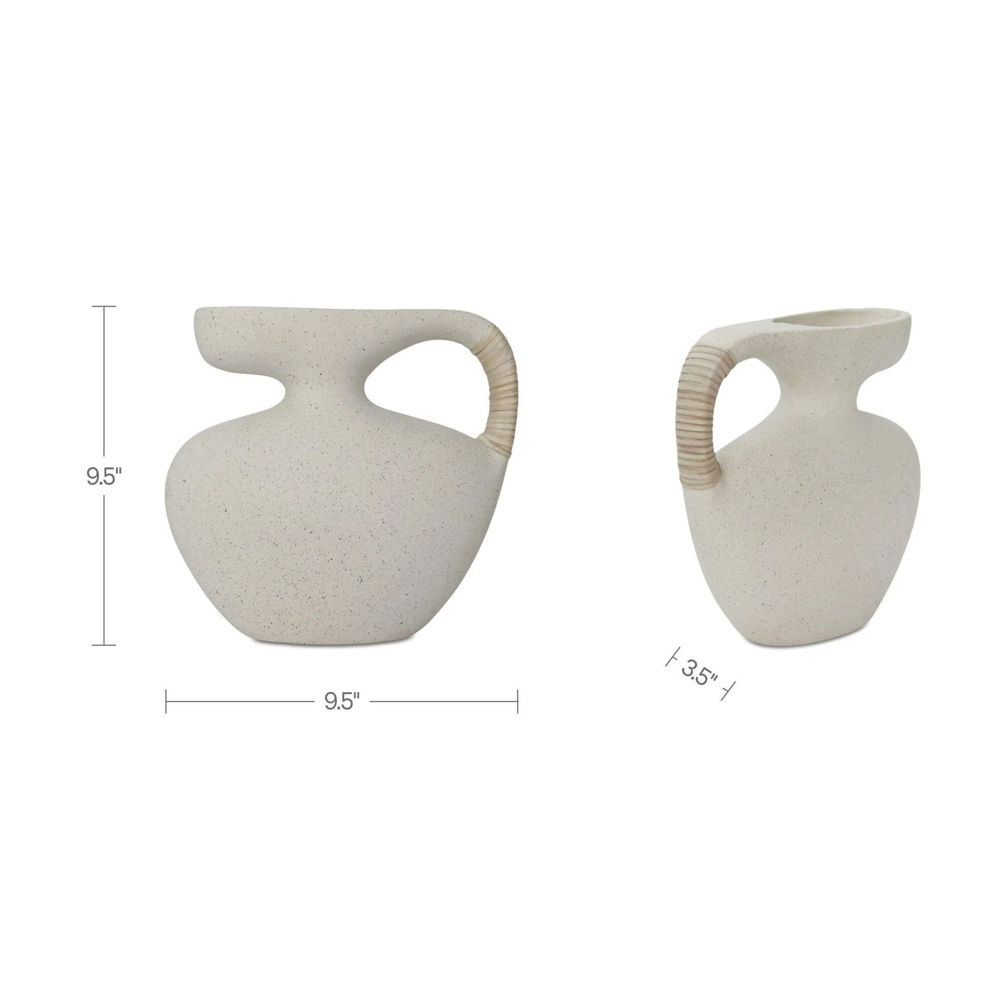 Moe's Home Vila 9.5In Sculptural Vessel Cream White - Image 10