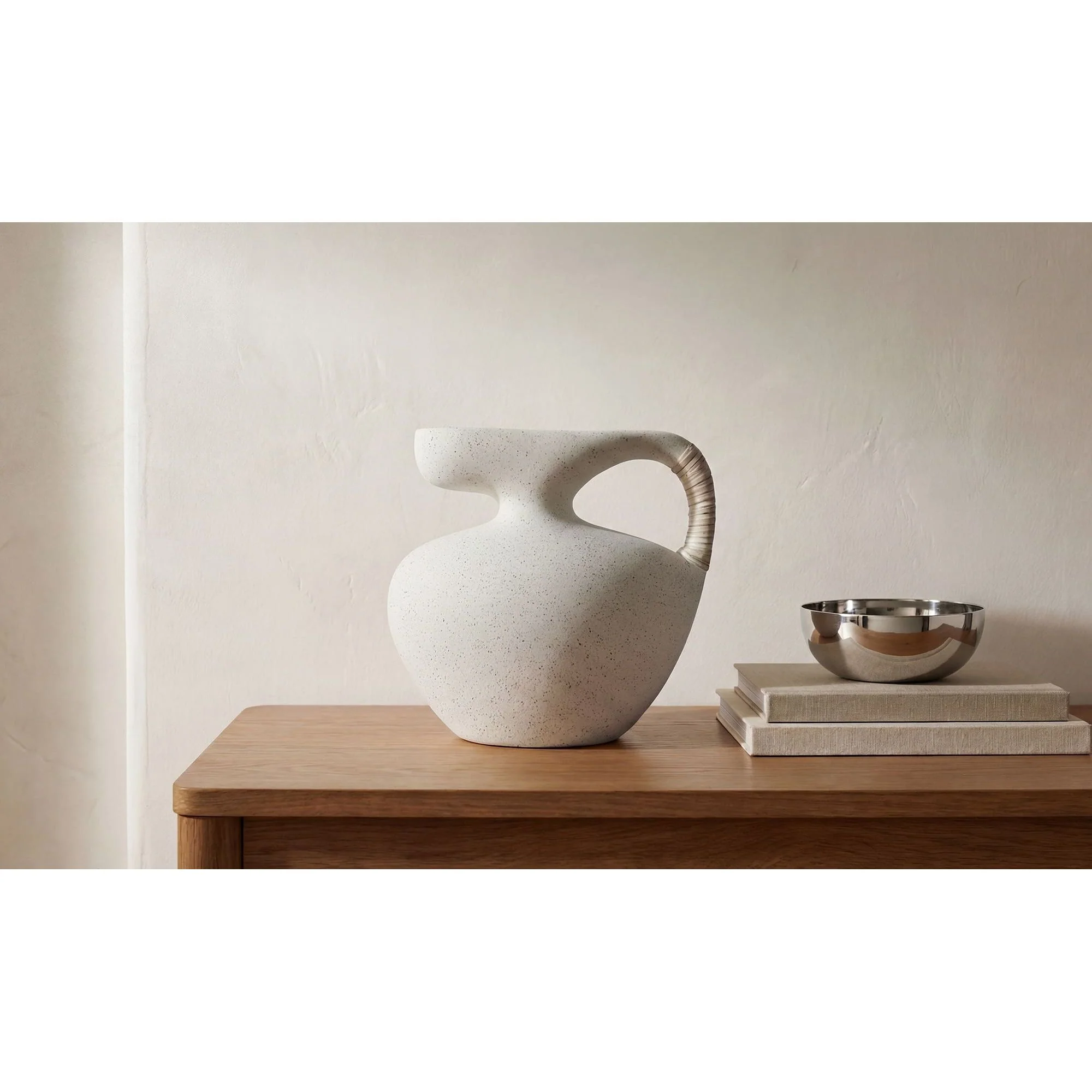 Moe's Home Vila 9.5In Sculptural Vessel Cream White - Image 2