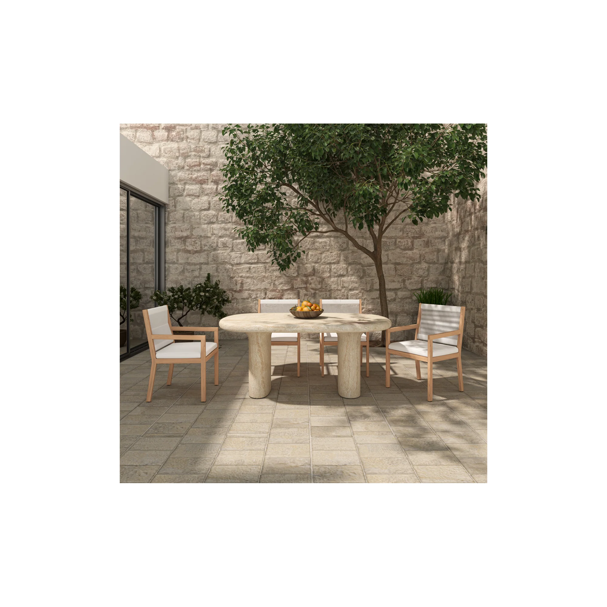 Moe's Home Warby Outdoor Dining Table Beige - Image 3