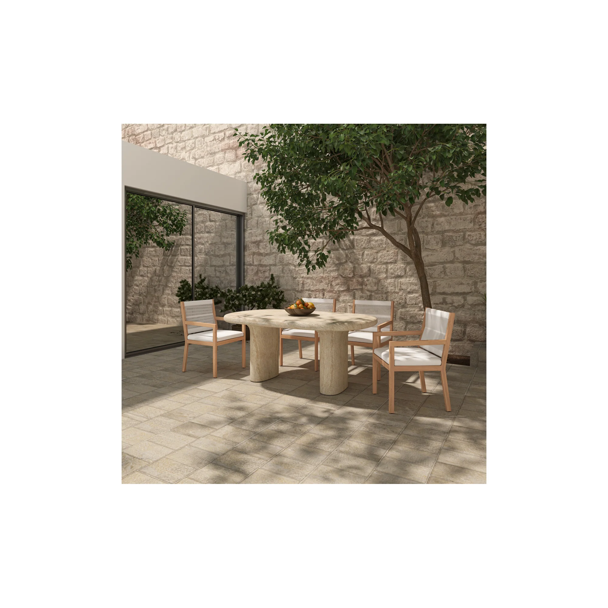 Moe's Home Warby Outdoor Dining Table Beige - Image 4