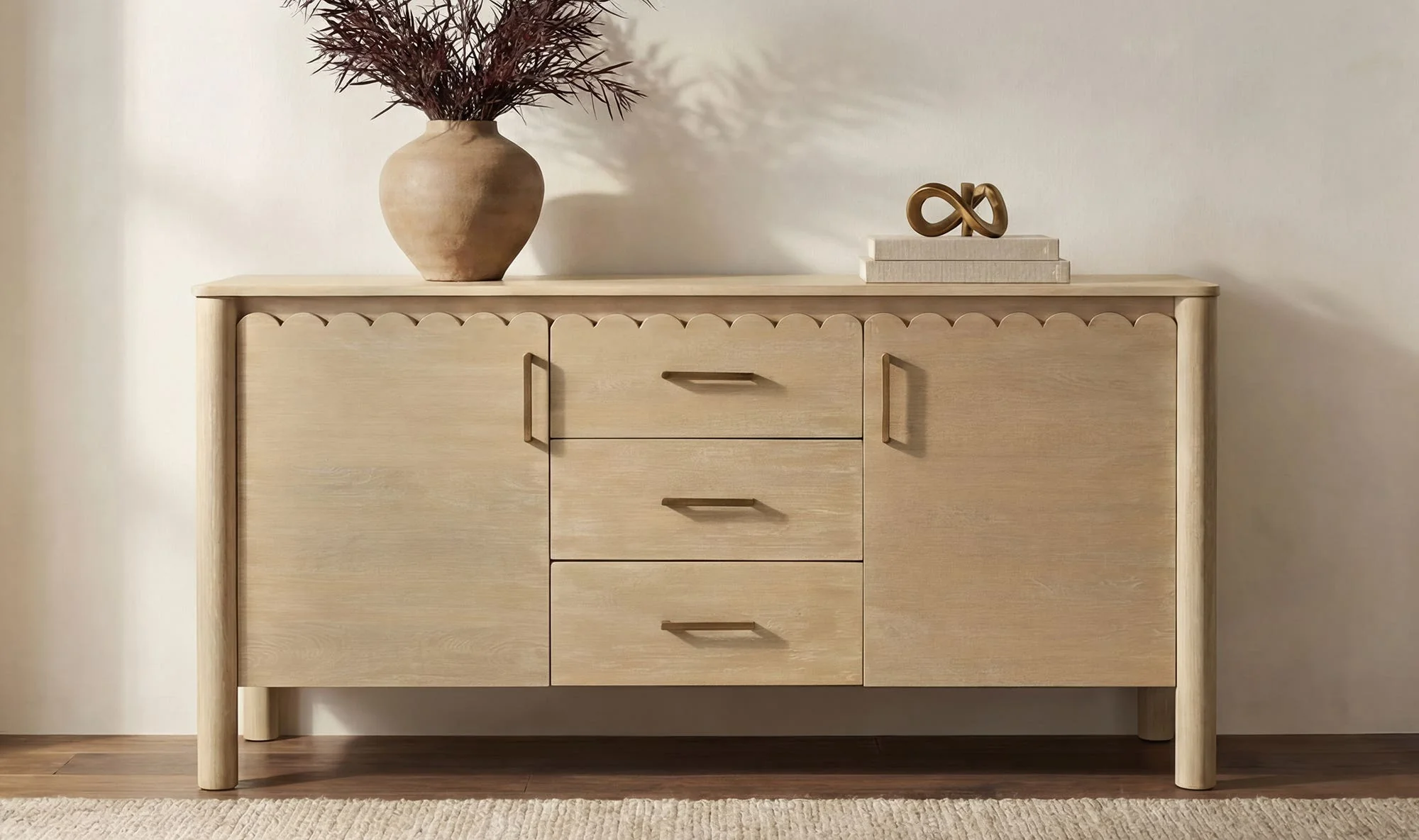 Moe's Home Wiley 3 Drawer Sideboard Natural - Image 2