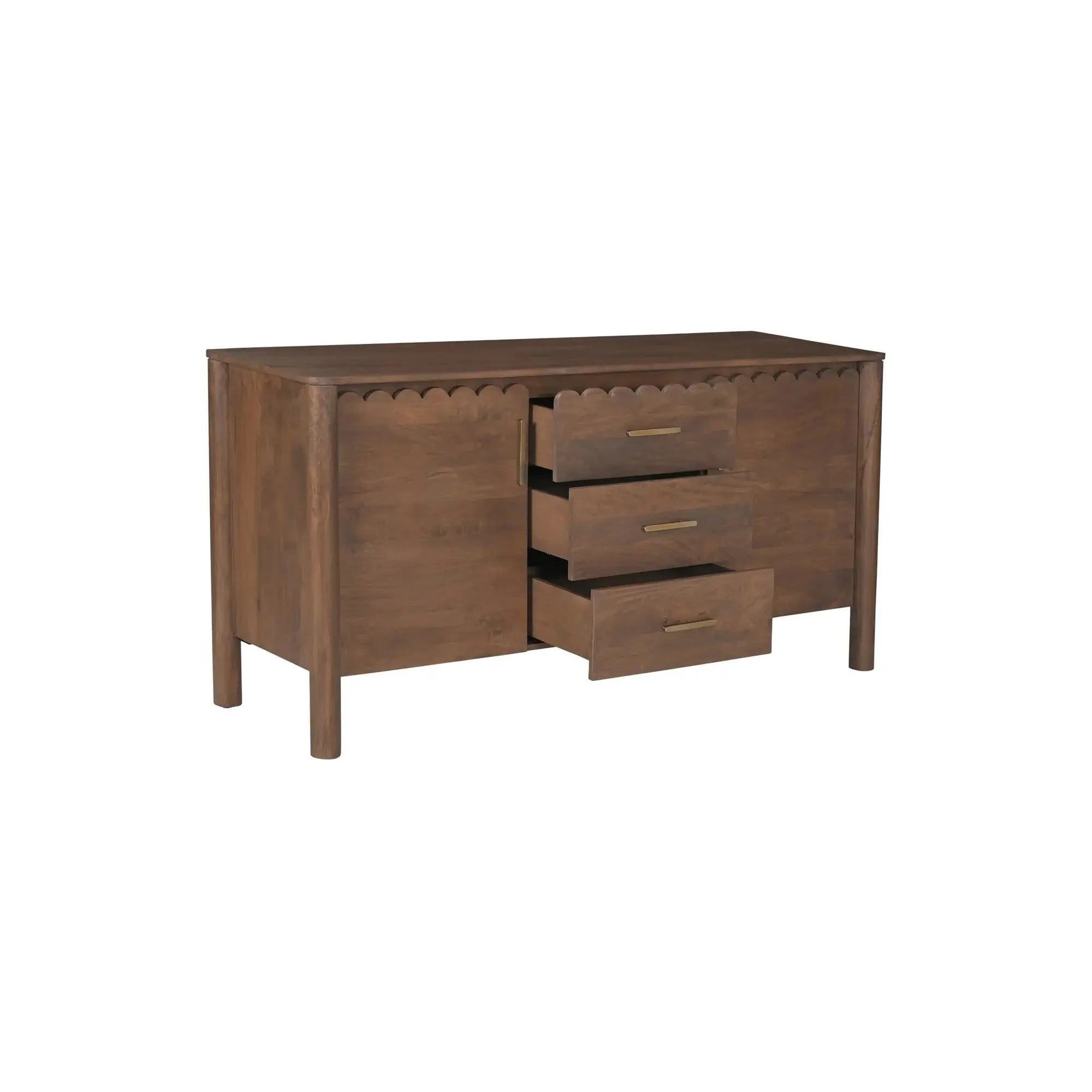 Moe's Home Collection Wiley Vintage Brown 3 Drawer Sideboard - Image 10