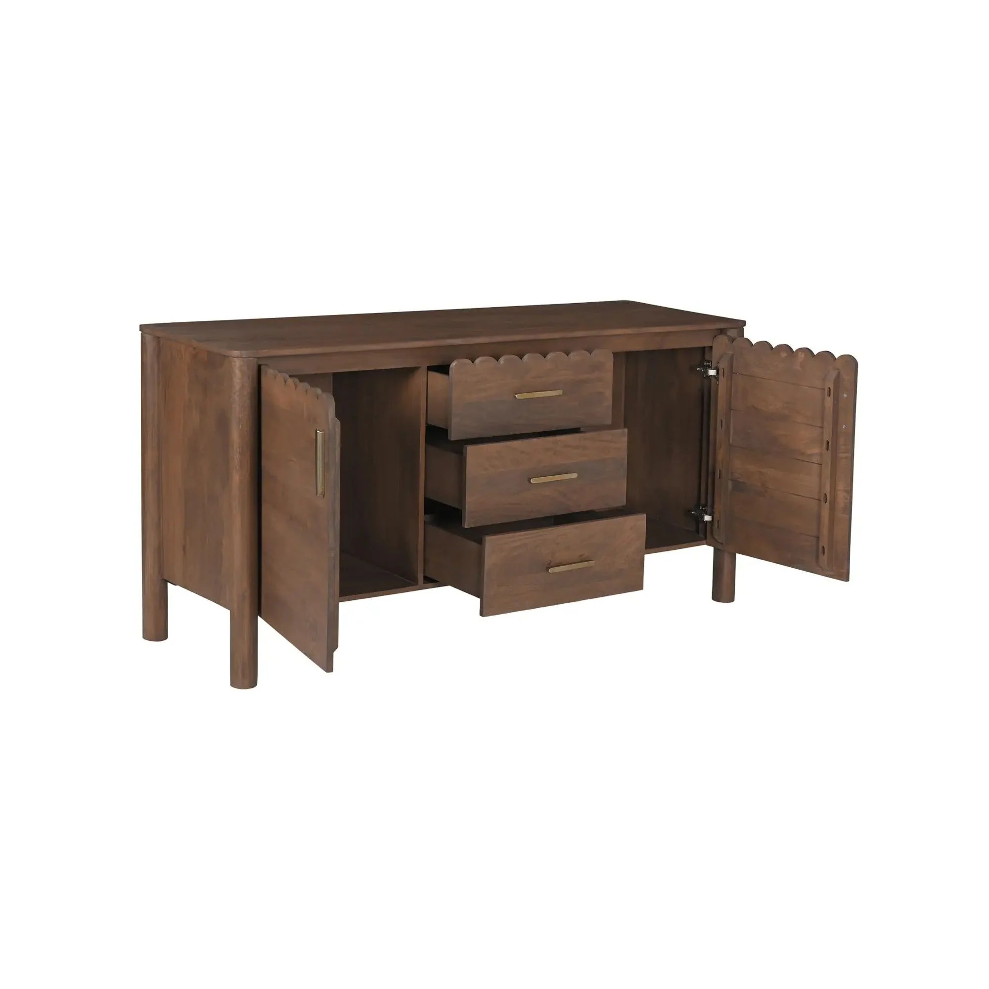Moe's Home Collection Wiley Vintage Brown 3 Drawer Sideboard - Image 9
