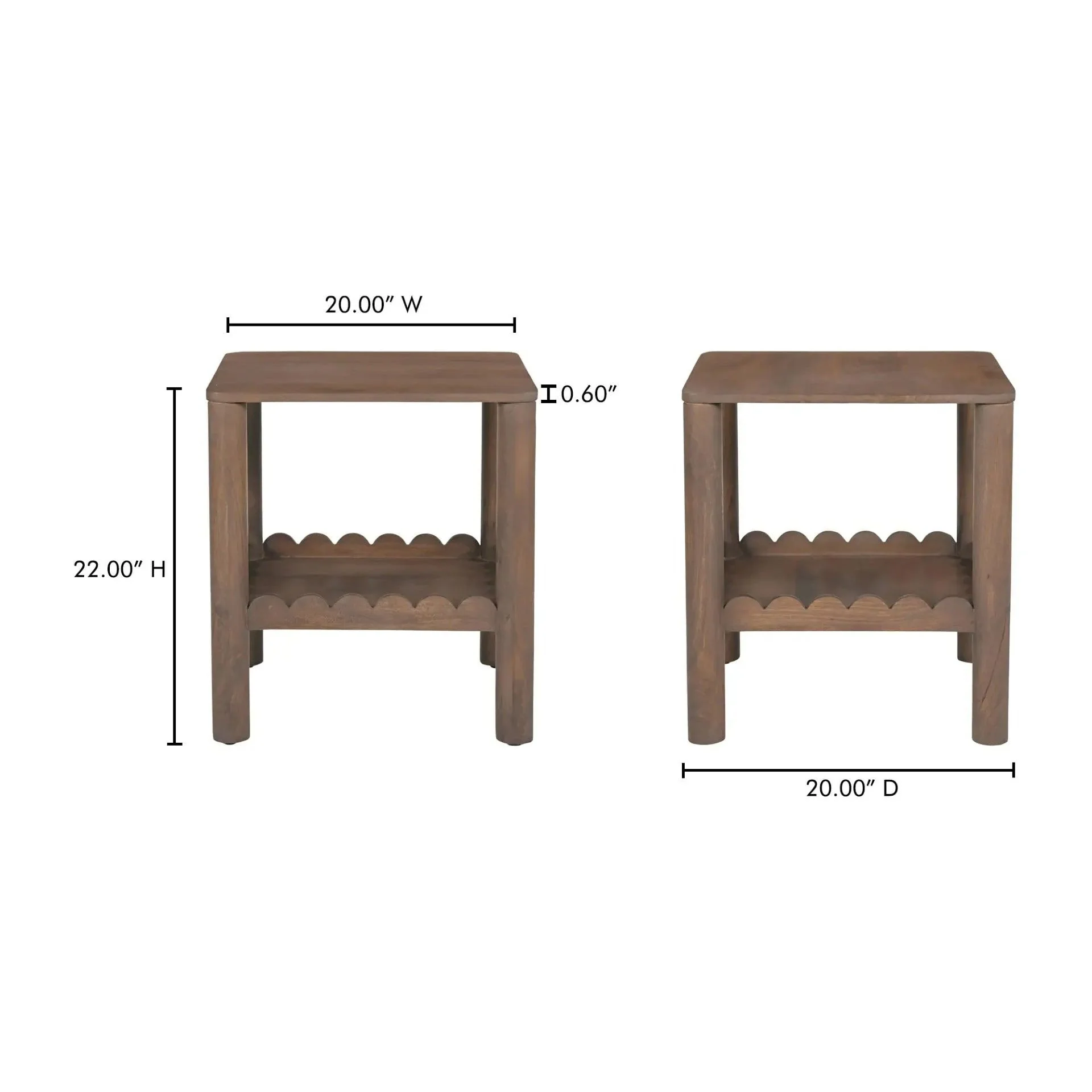 Moe's Home Collection Wiley Vintage Brown Side Table - Image 9