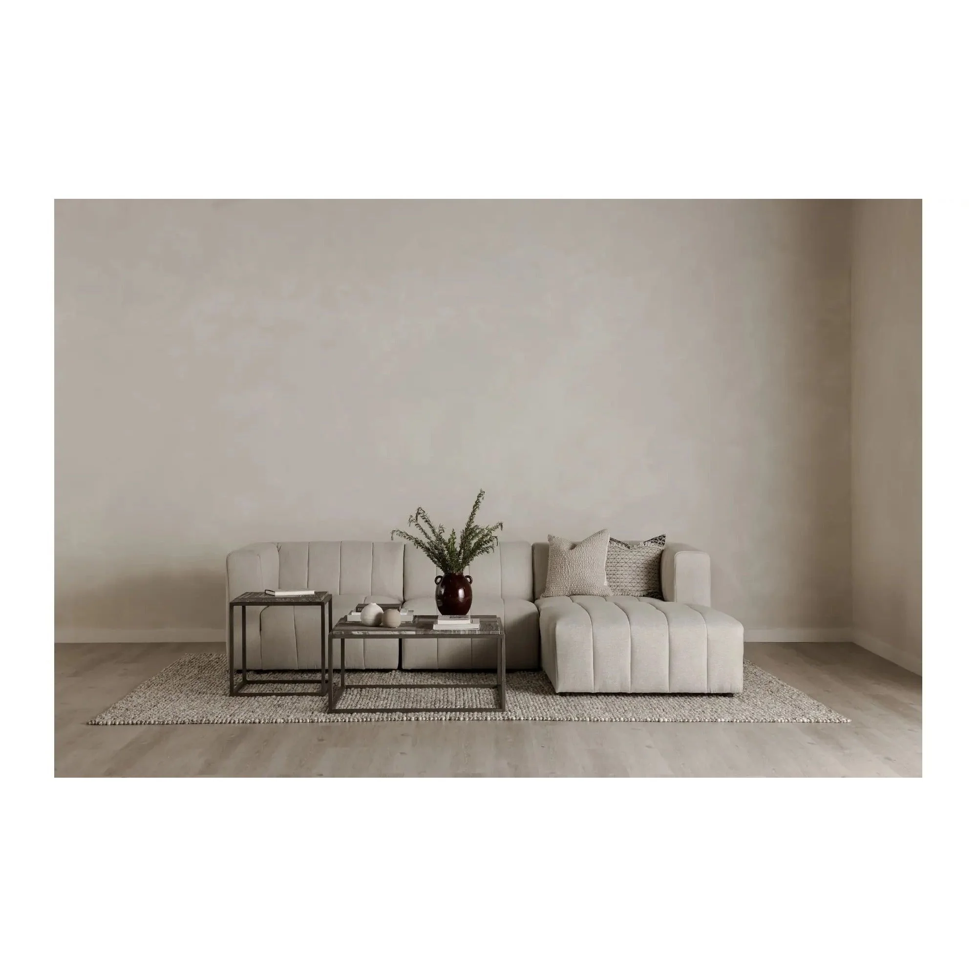 Moe's Home Collection Winslow Grey Marble Side Table - Image 2