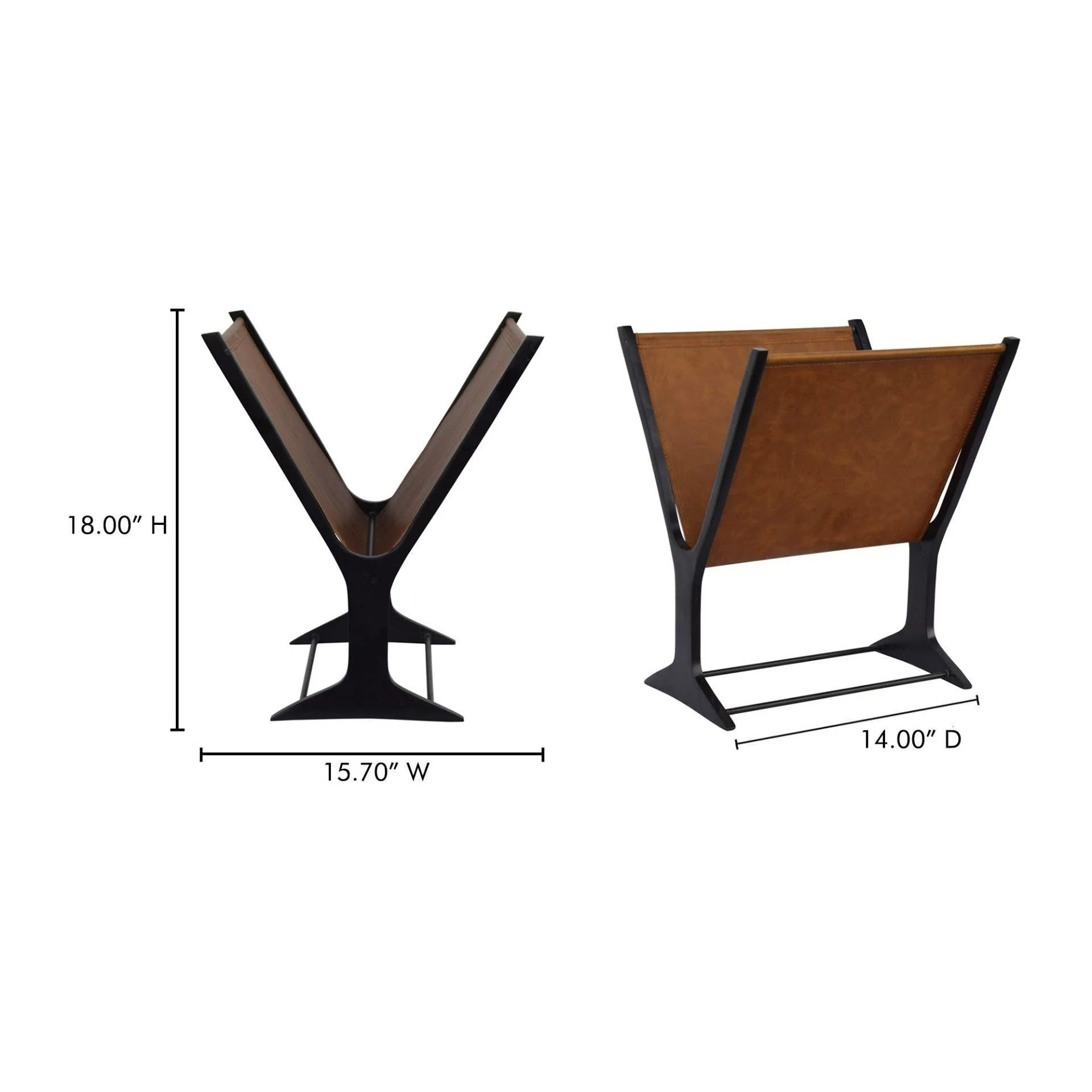 Moe's Home Ziff Magazine Holder Light Brown - Image 5