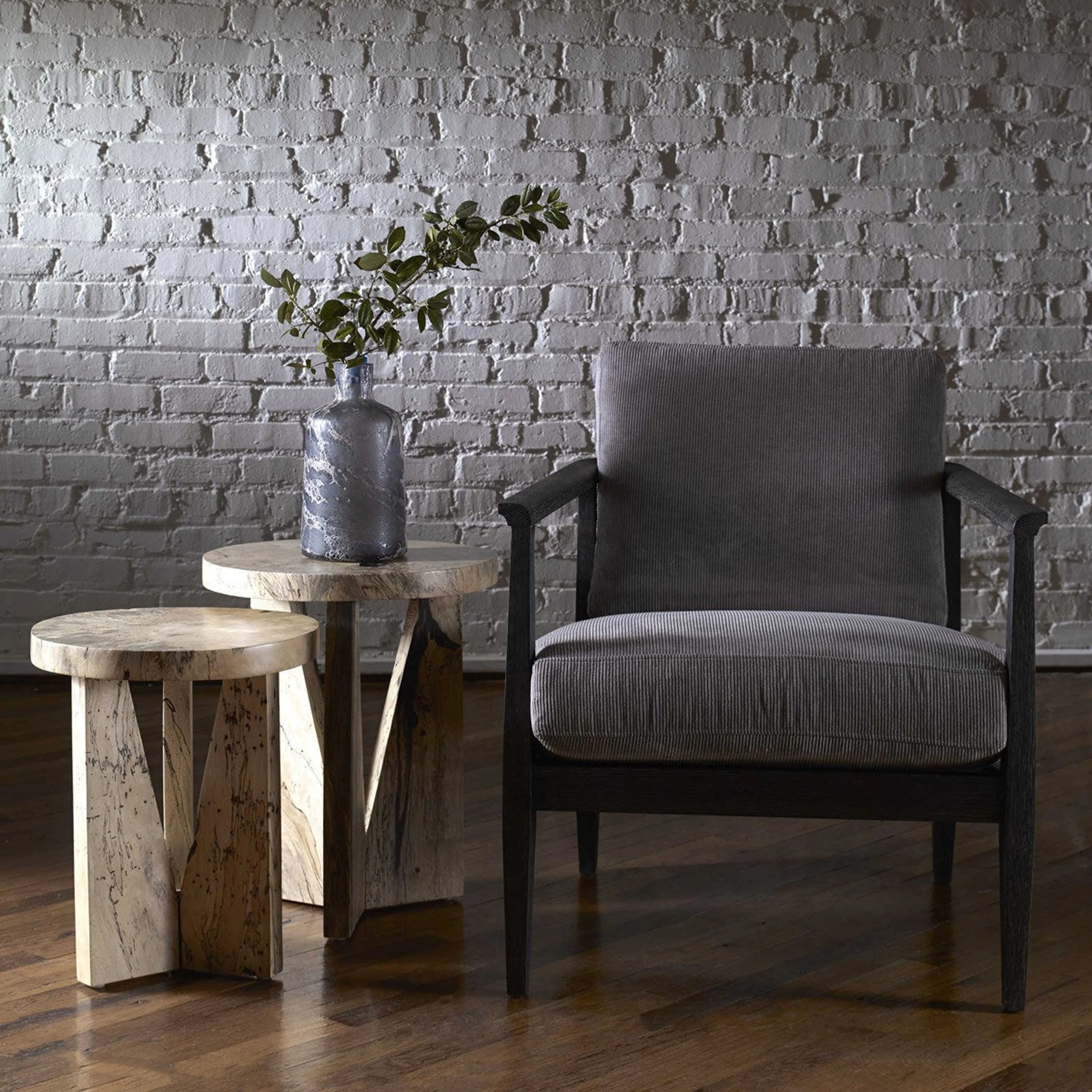 Uttermost Nadette Natural Tamarind Wood Set Of 2 Rustic Modern Nesting Tables