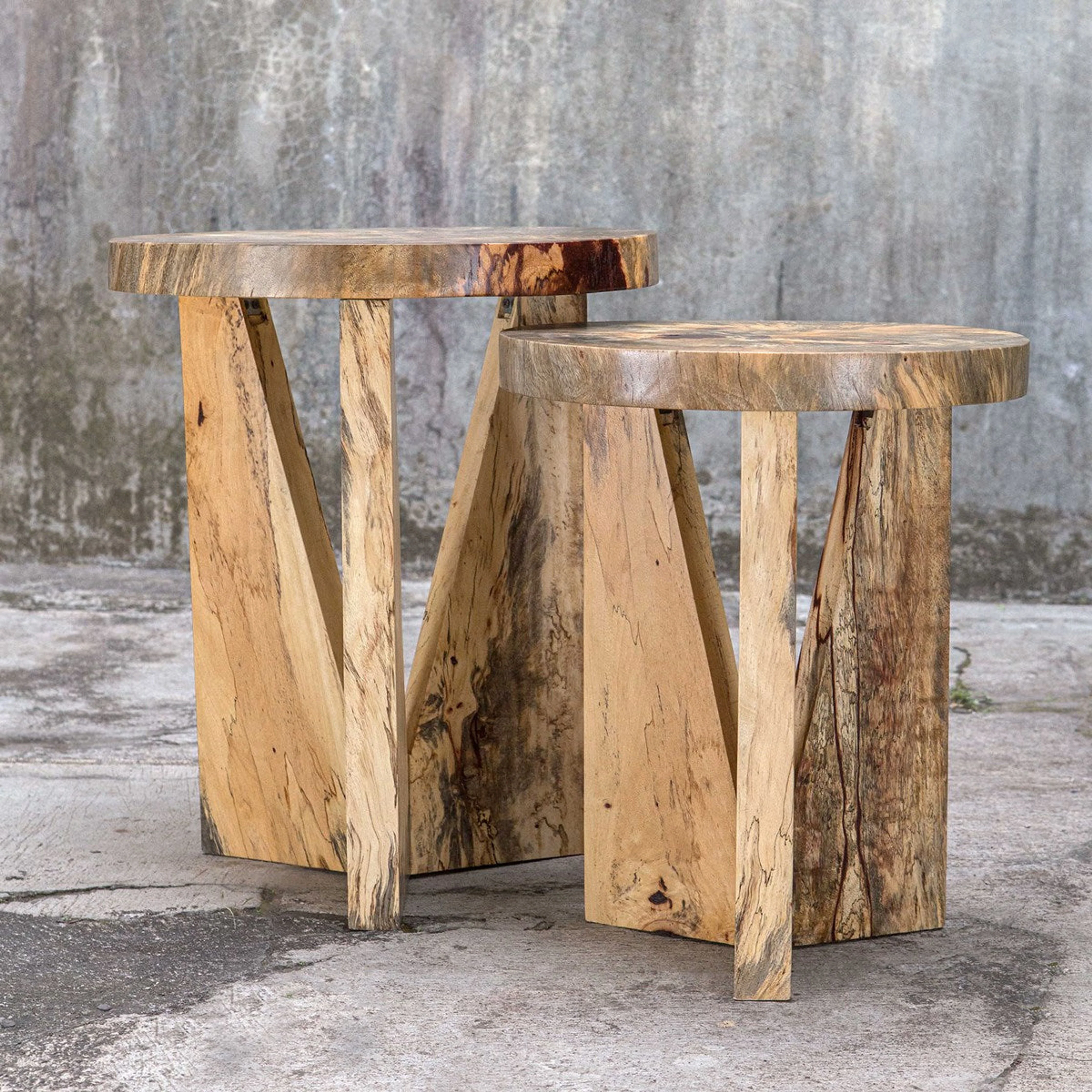 Uttermost Nadette Natural Tamarind Wood Set Of 2 Rustic Modern Nesting Tables - Image 4