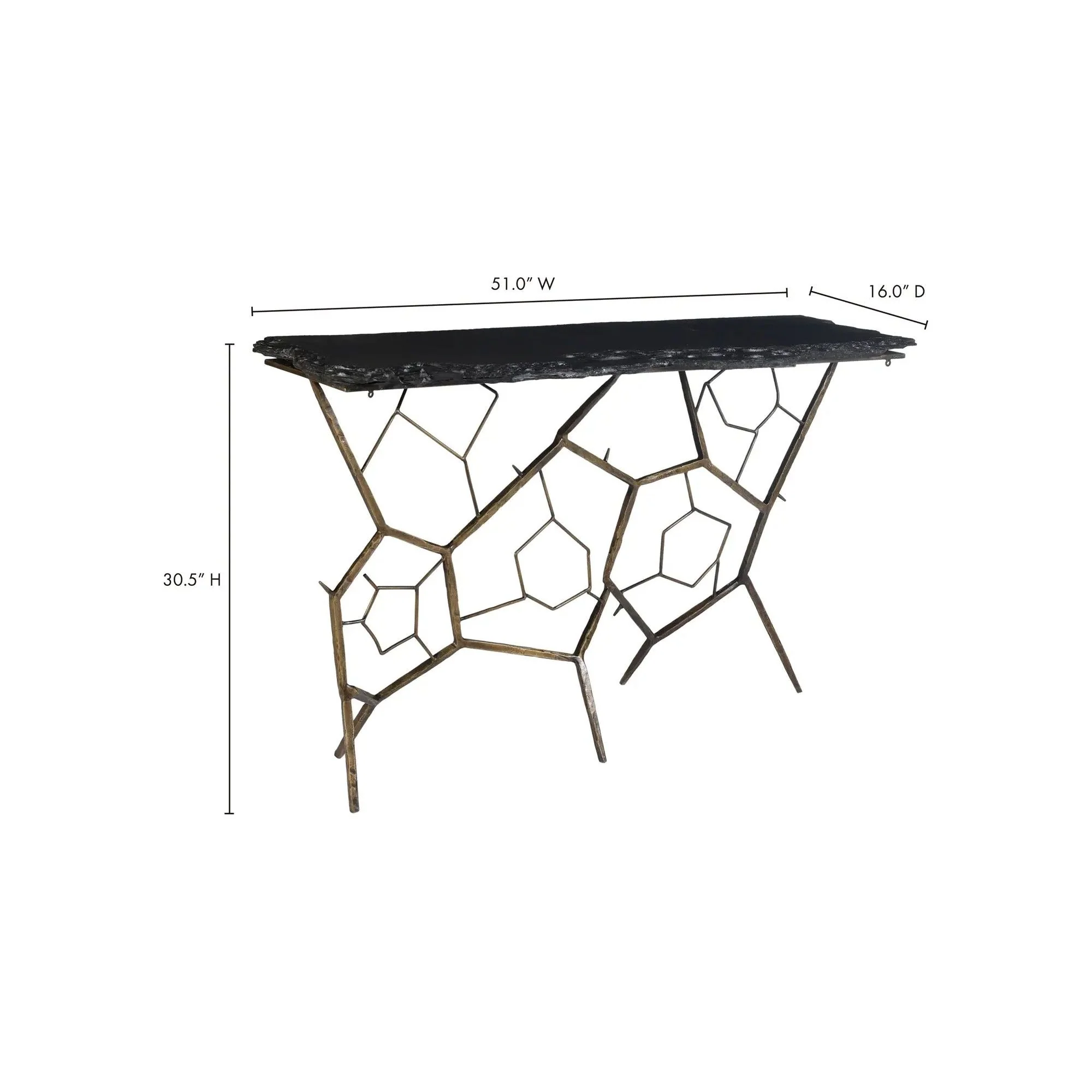Moe’s Home Collection Nate Dark Grey Slate Console Table - Image 6