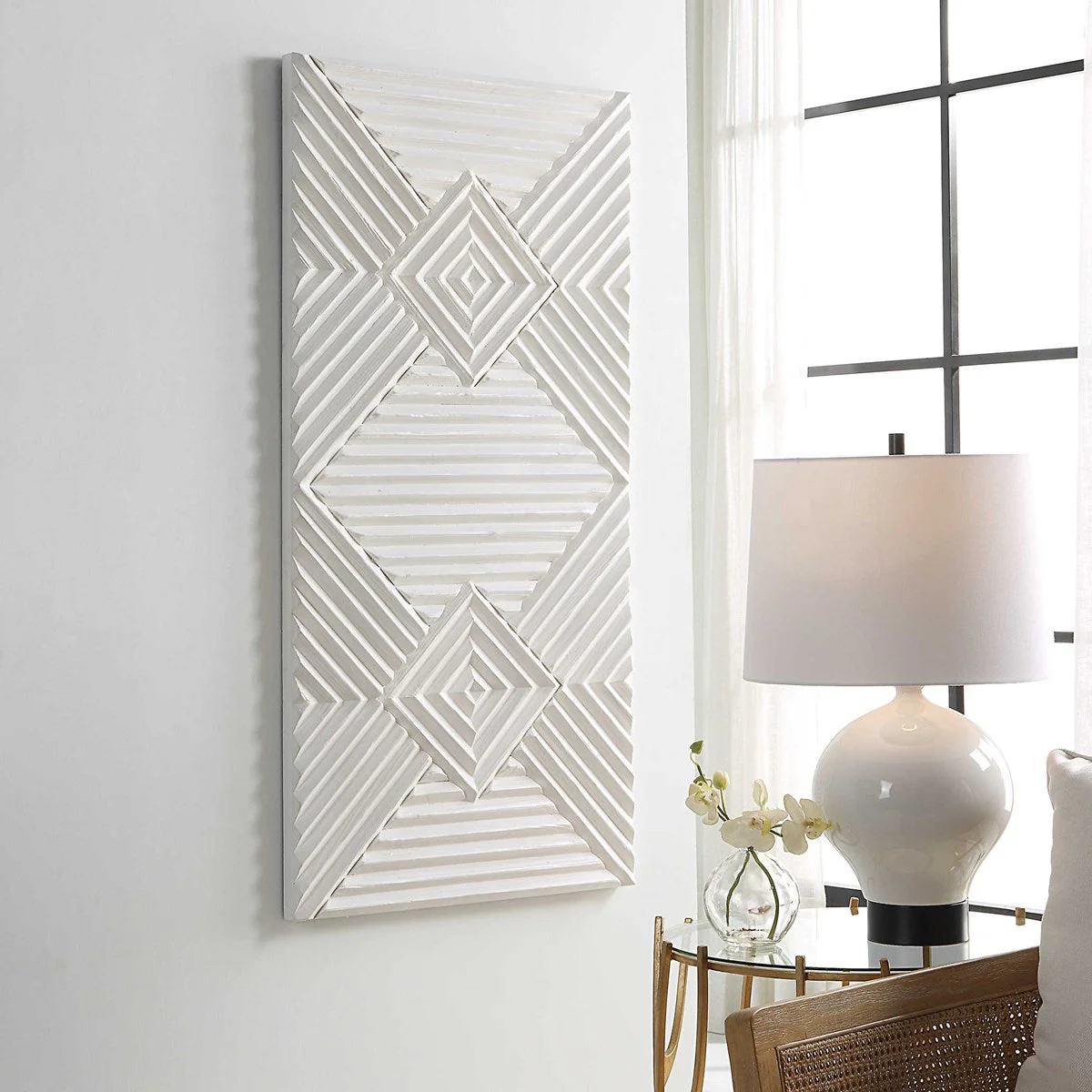 Uttermost Nexus Soft White Fir Wood Wall Decor - Image 3