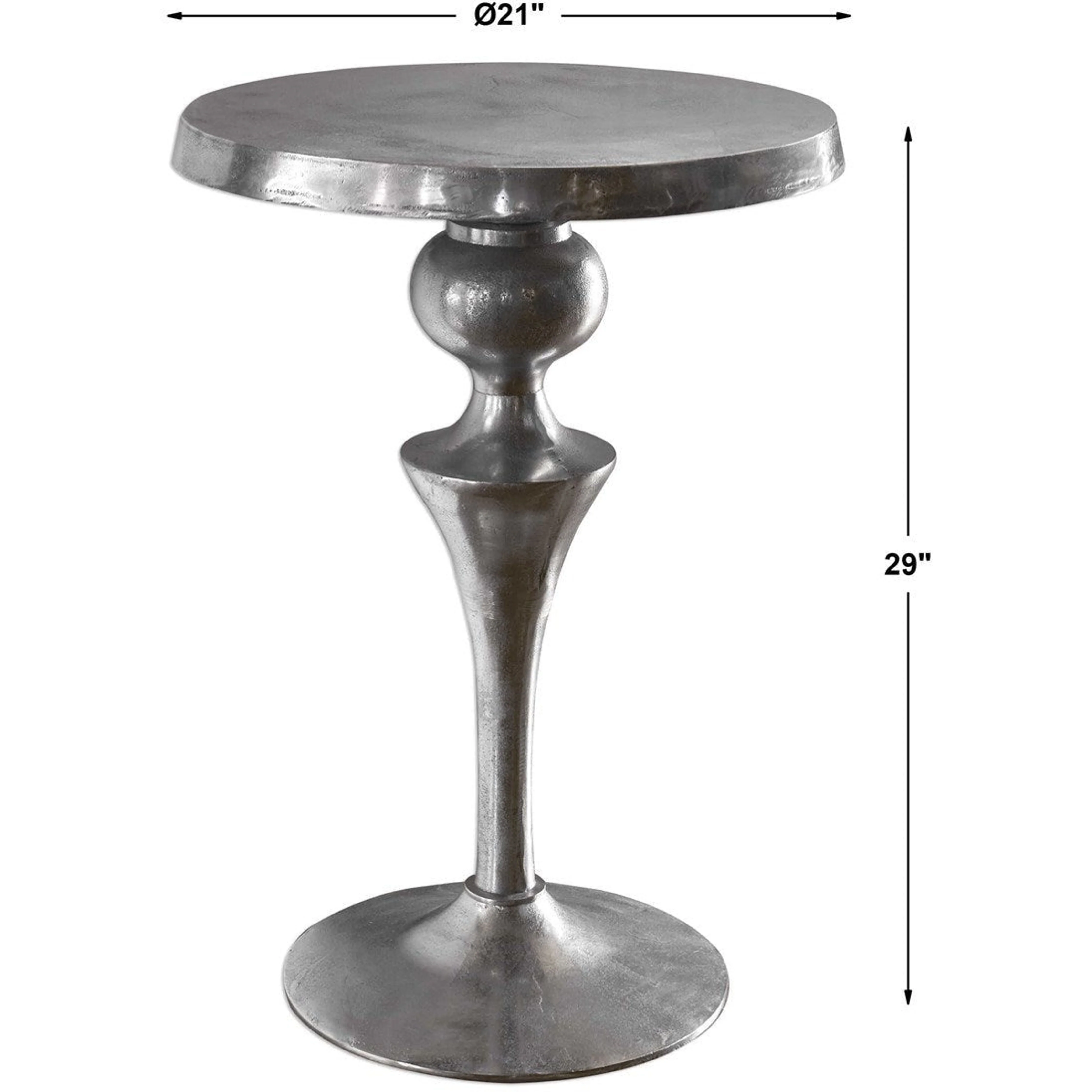 Uttermost Noland Antiqued Nickel Round Accent Table - Image 3