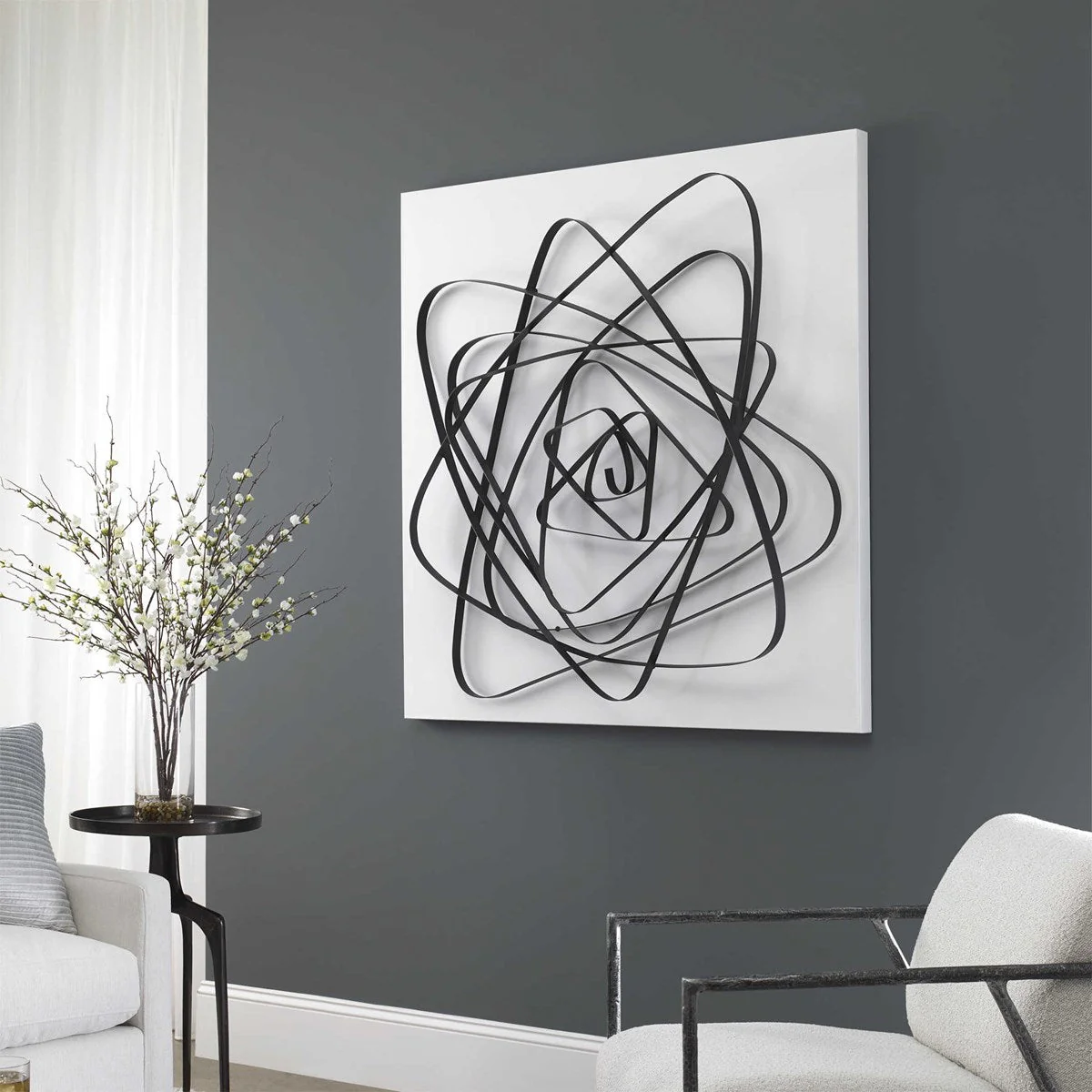 Uttermost Nucleus Matte White and Black Metal Wall Decor - Image 3