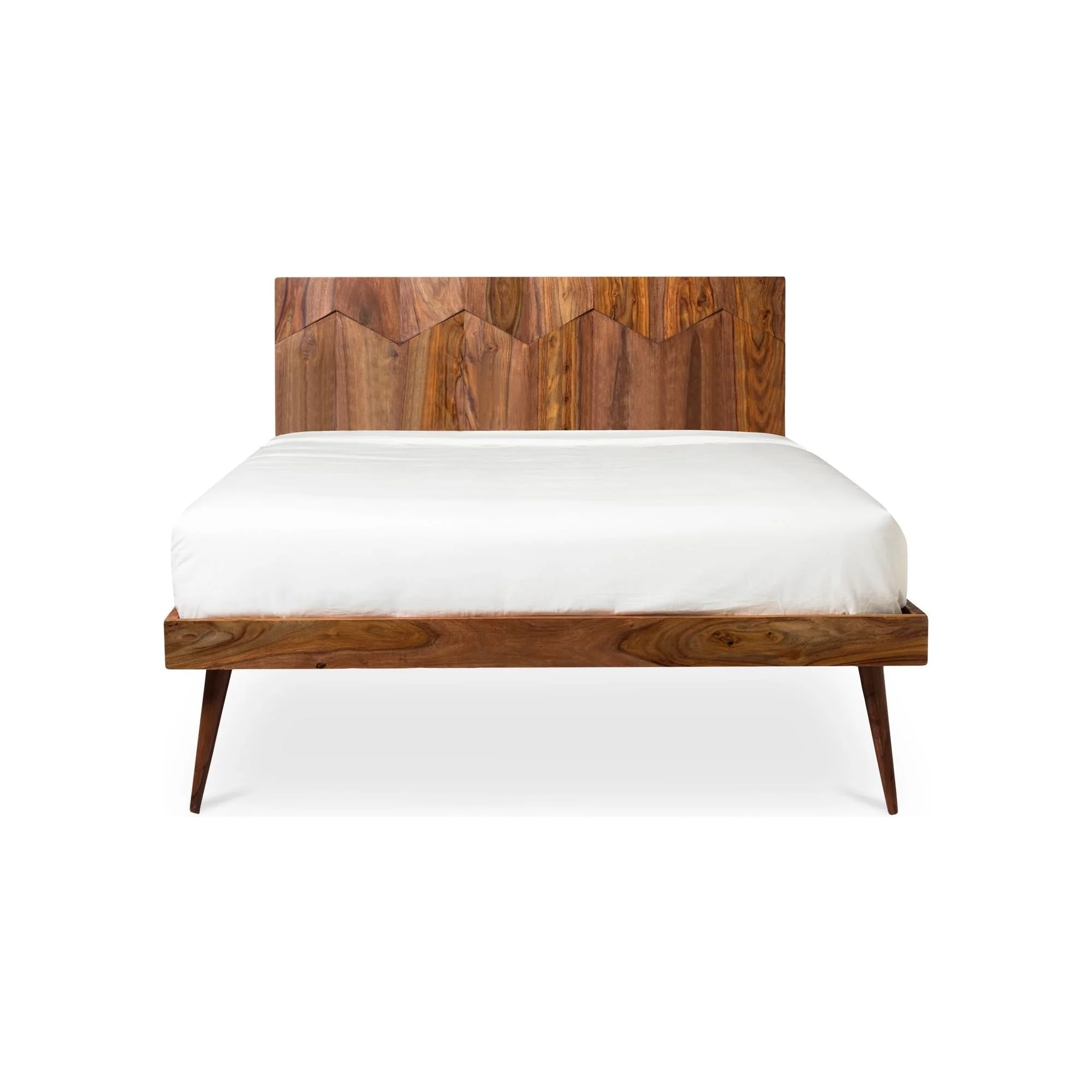 Moe's Home Collection O2 Dark Brown Sheesham Wood Queen Size Bed - Image 3