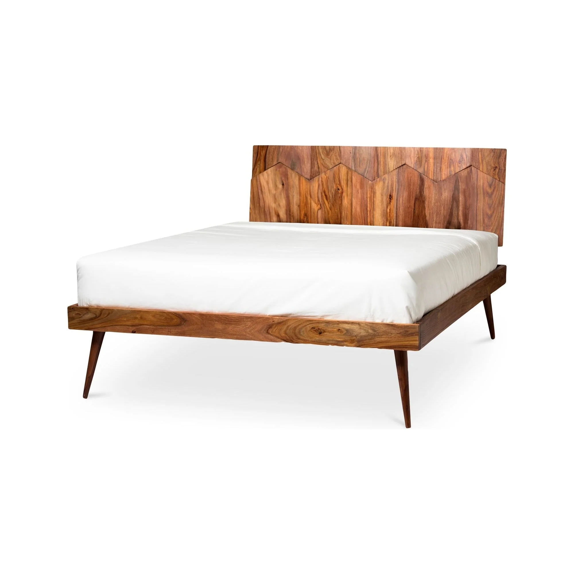 Moe's Home Collection O2 Dark Brown Sheesham Wood Queen Size Bed - Image 5
