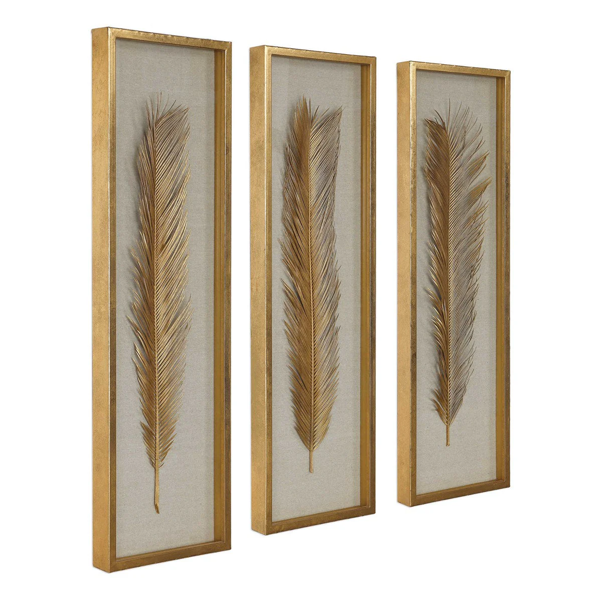 Uttermost Palma Gold Leaf Set of 3 Shadow Box Frames - Image 5