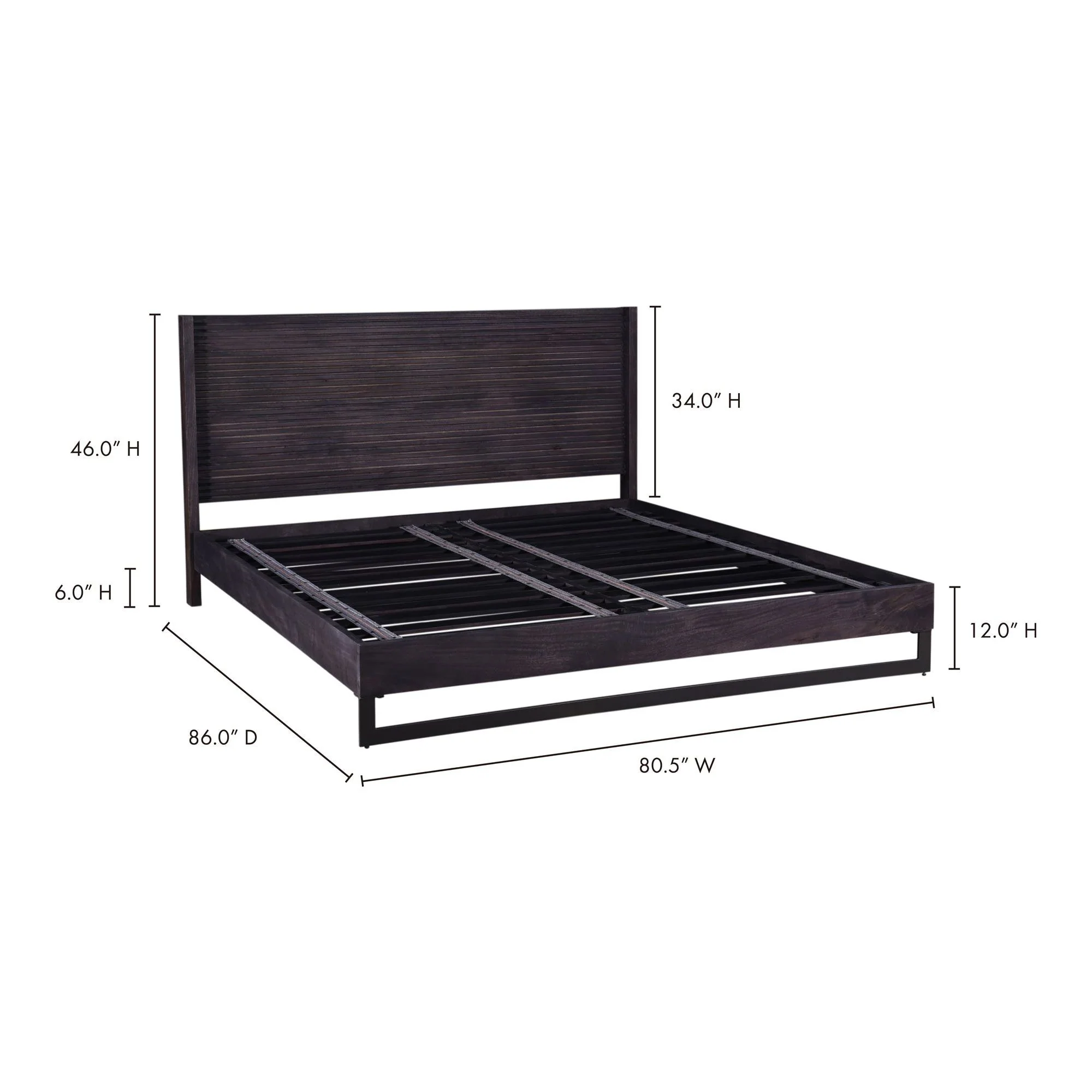 Moe's Home Collection Paloma Charcoal Grey King Bed - Image 6