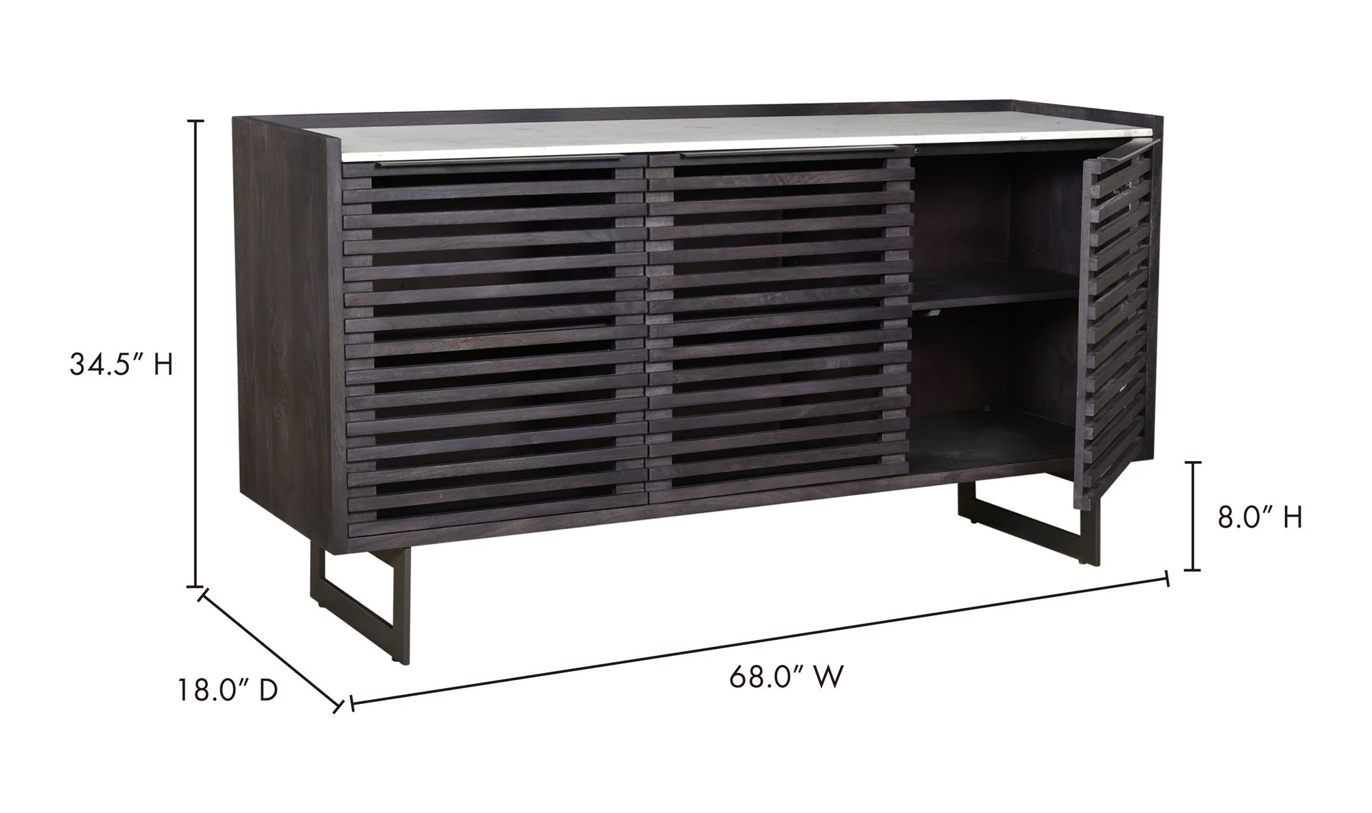 Paloma Sideboard Charcoal Grey - Image 6