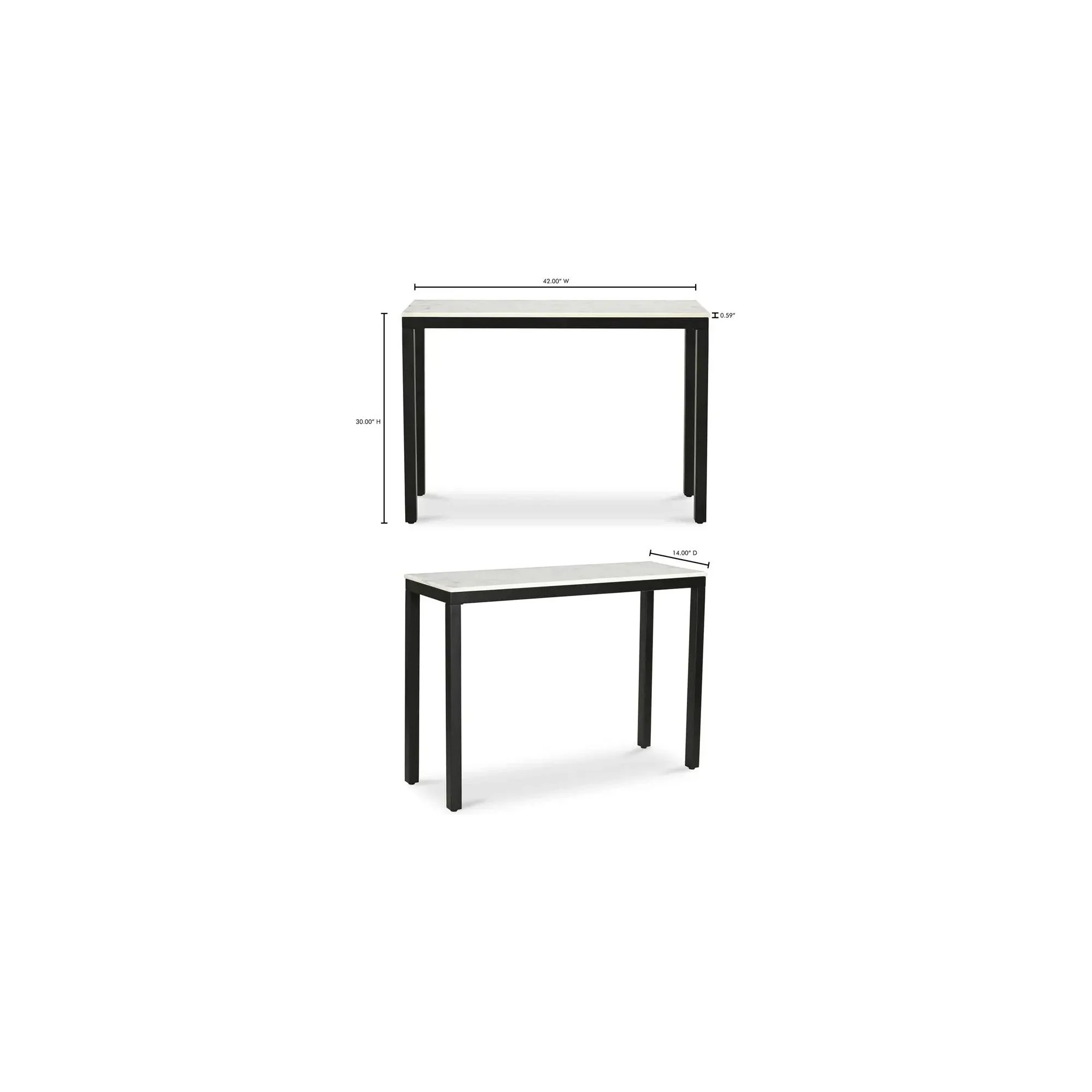 Moe’s Home Collection White Marble Parson Console Table - Image 7